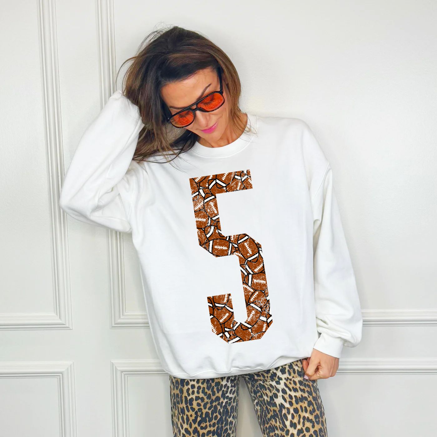 Custom Football Number Sweatshirt