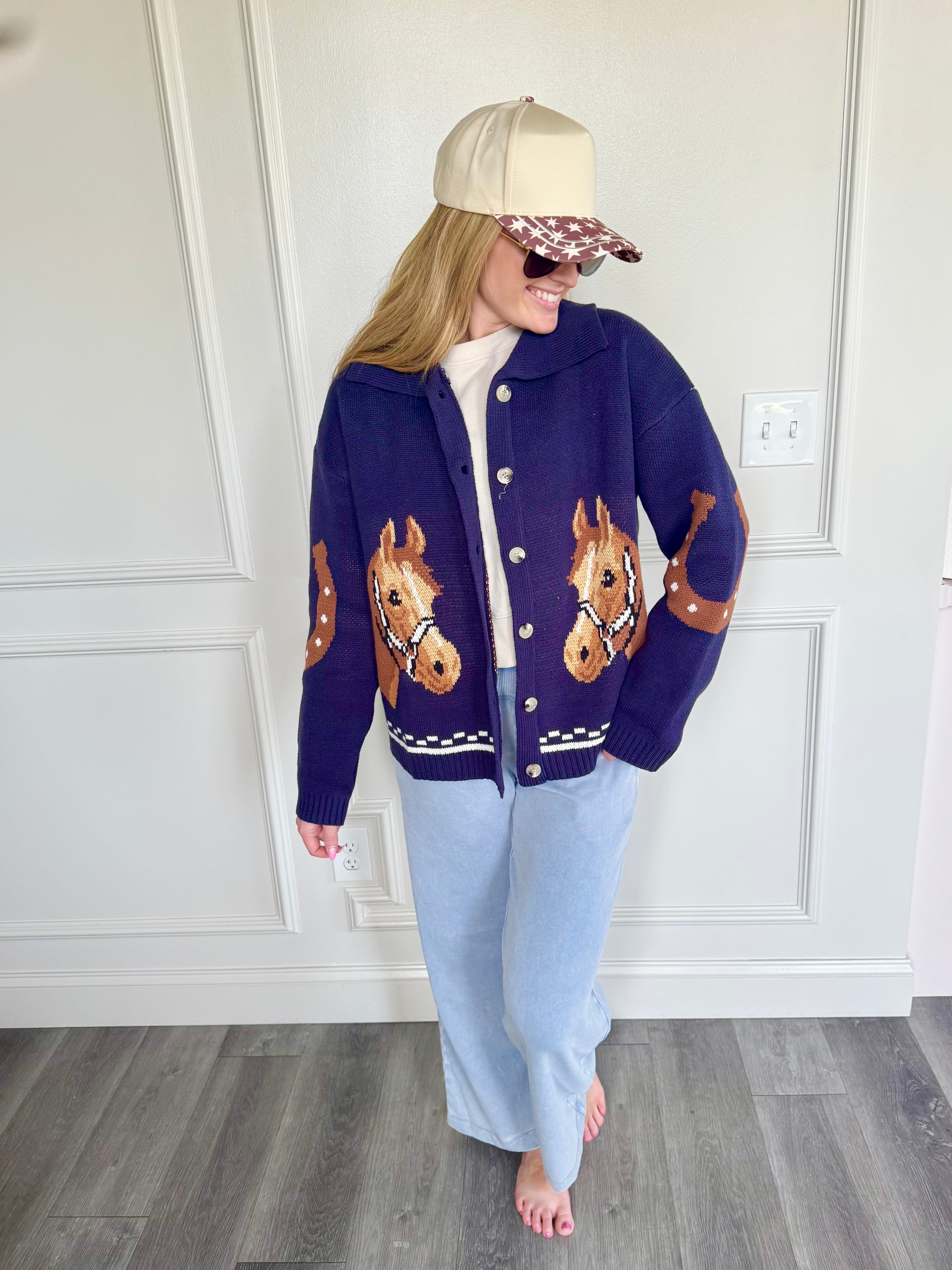 Saddle Club Navy Cardigan