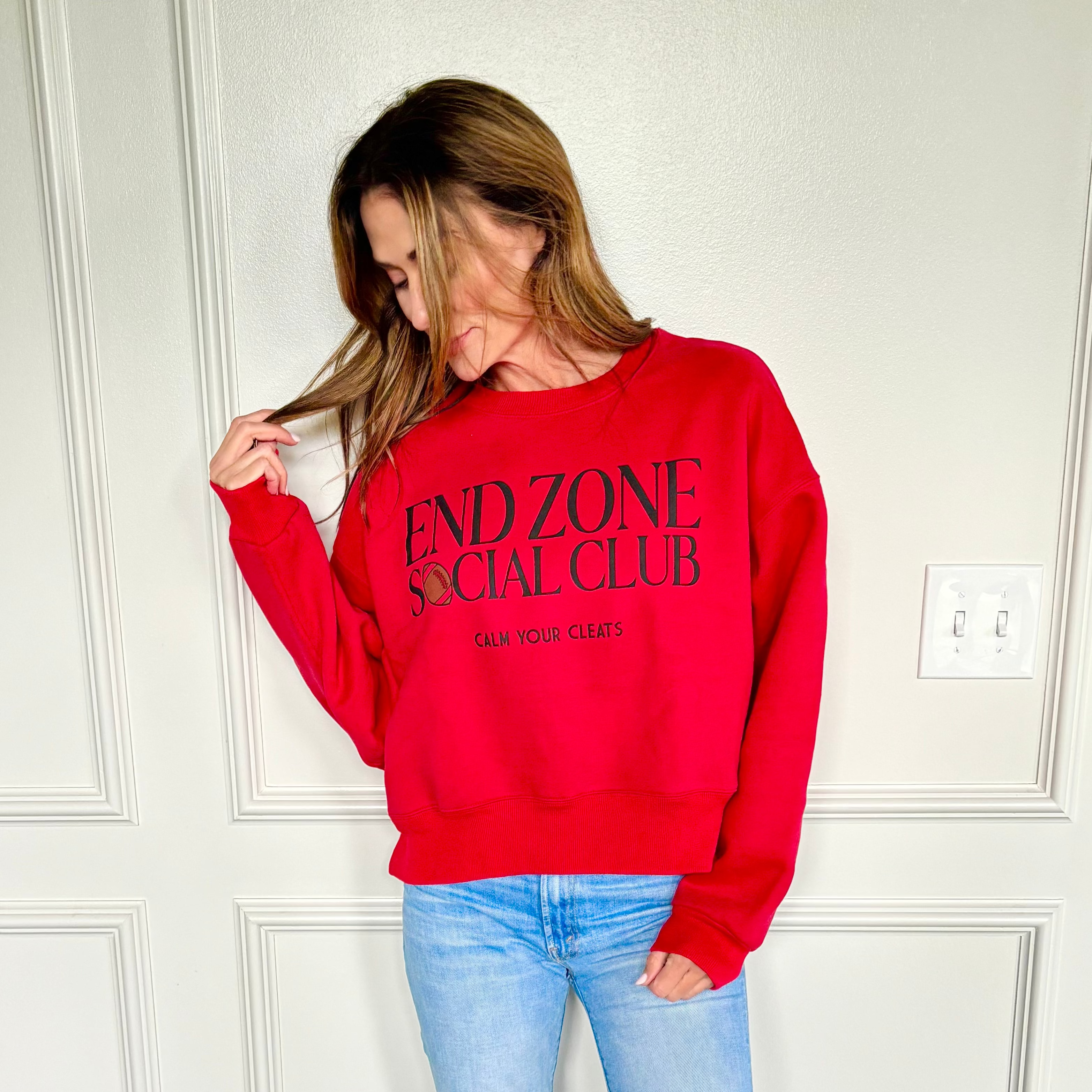 End Zone Social Club Crop Sweatshirt