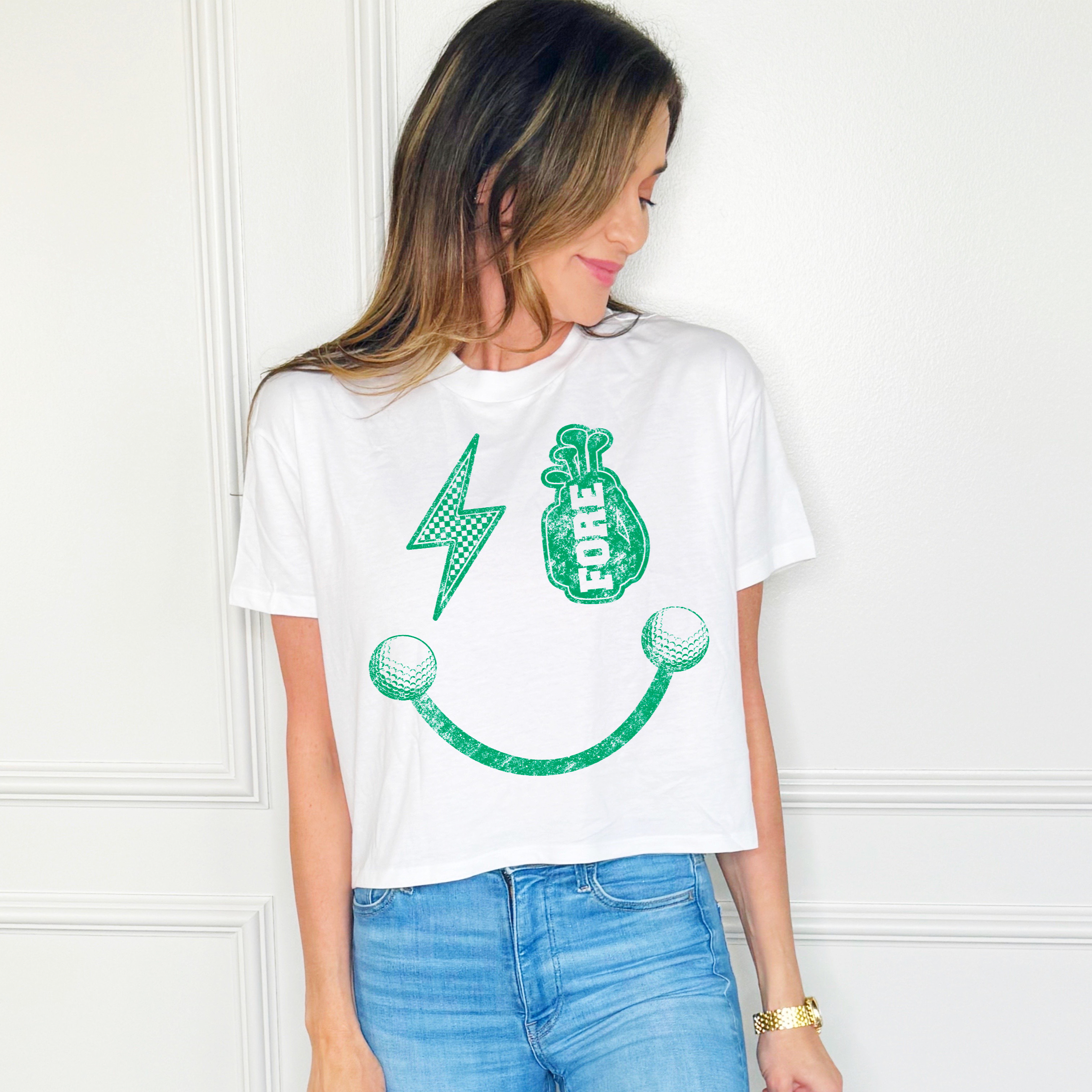 Golf Smiley Crop Tee