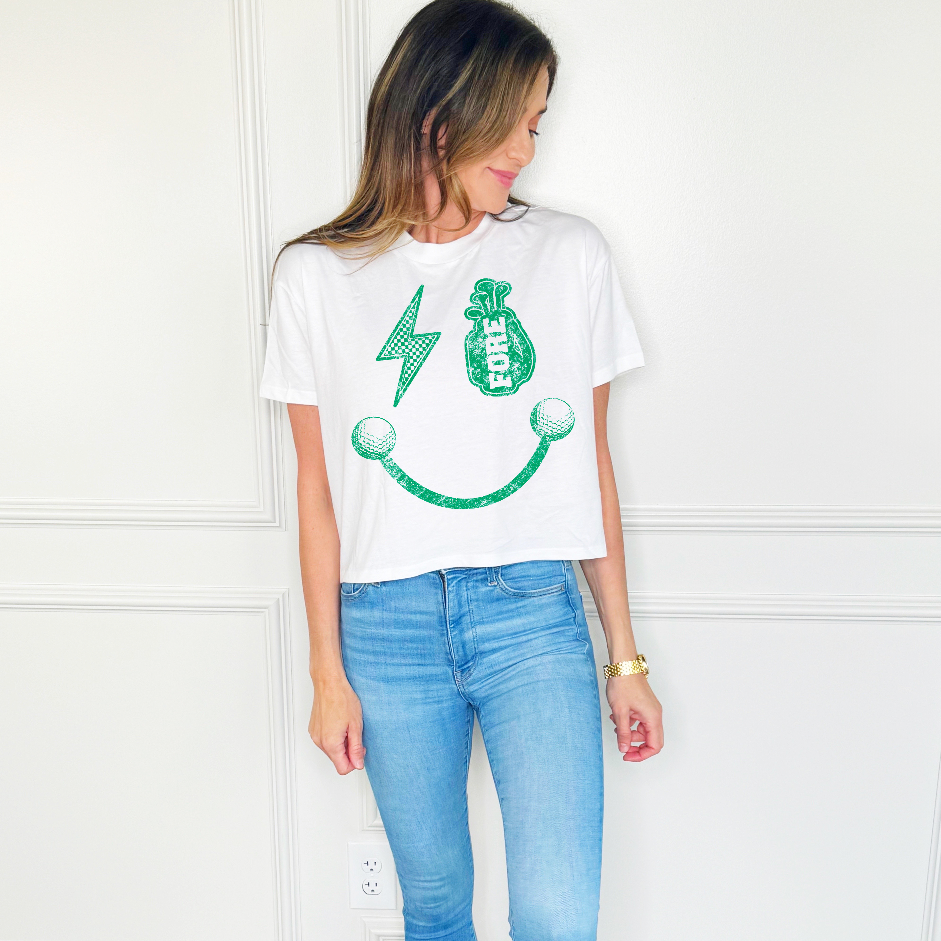 Golf Smiley Crop Tee