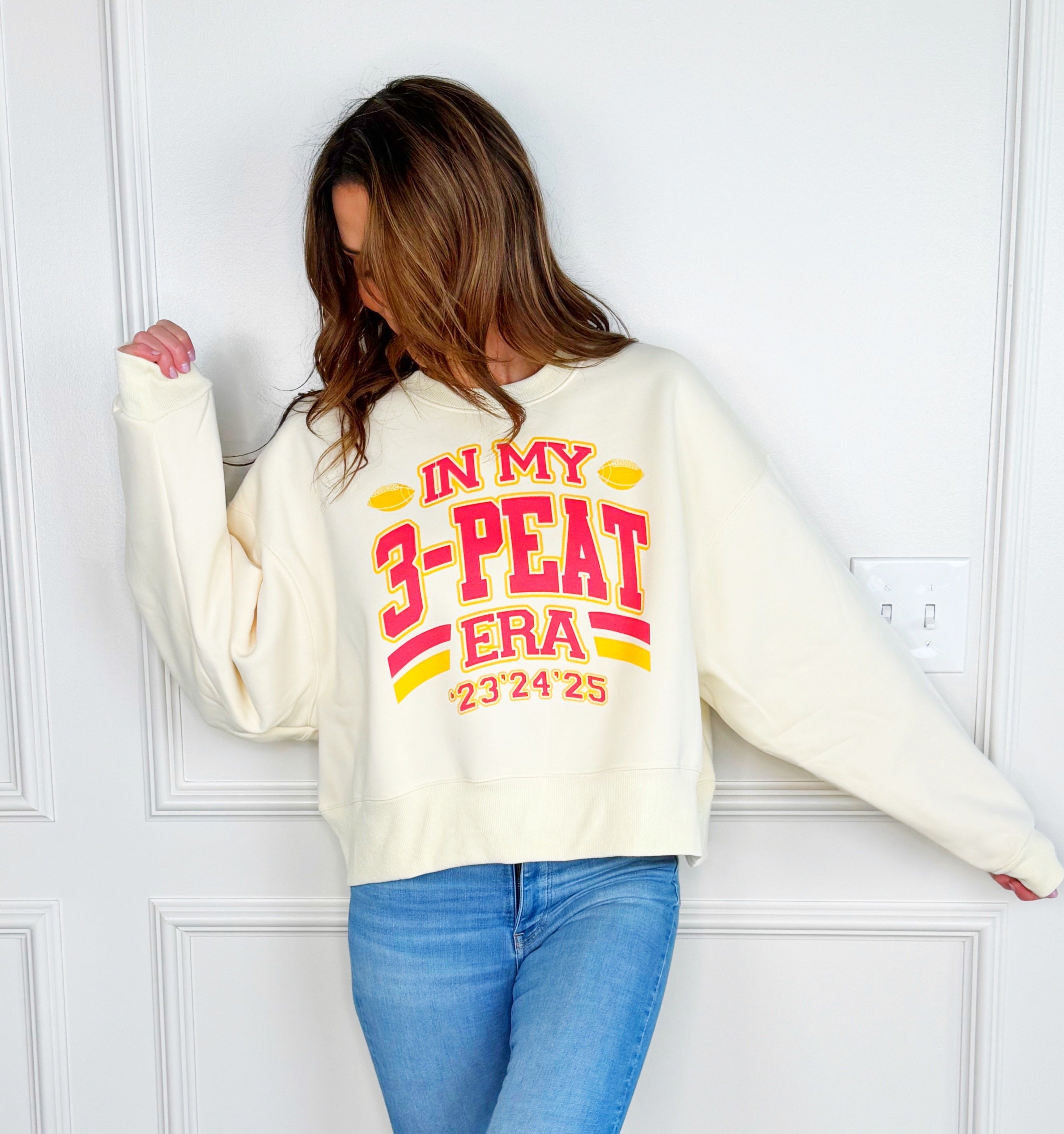 In My 3 Peat Era Crop Sweatshirt