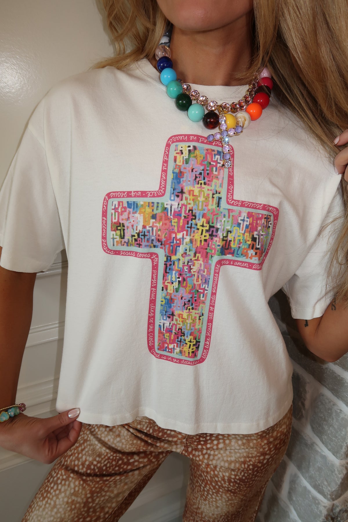 Cross Collage Crop Tee