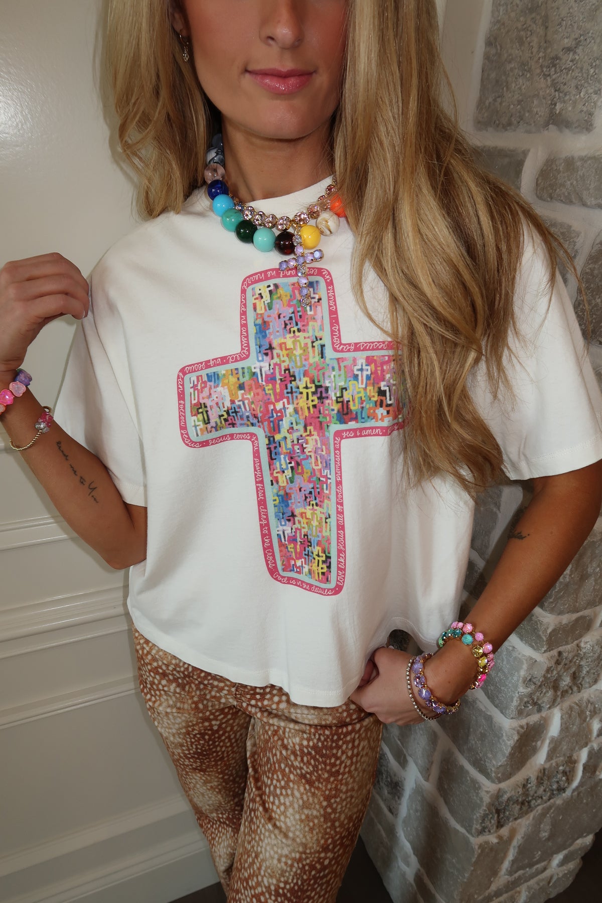Cross Collage Crop Tee