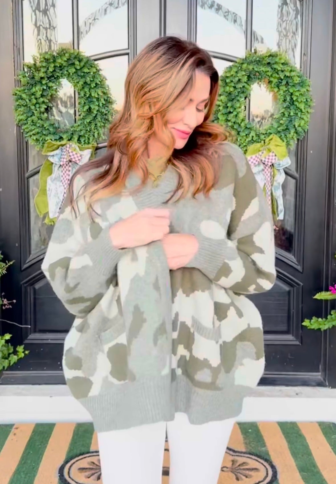 Oversized Camo Cardigan