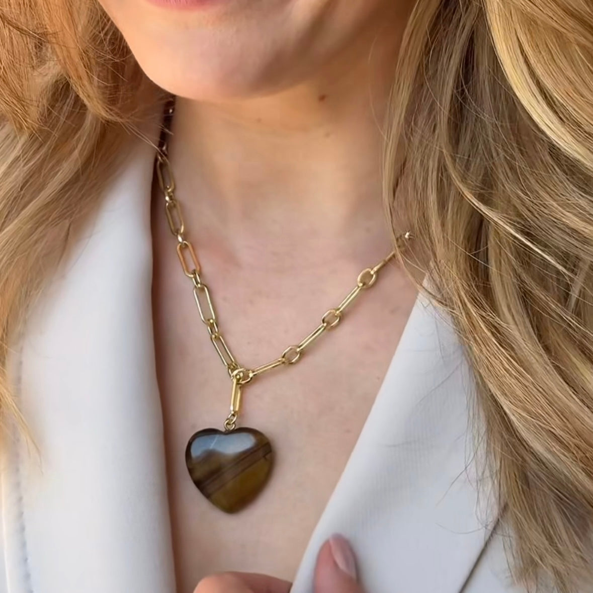 Tiger Eye Heart Necklace