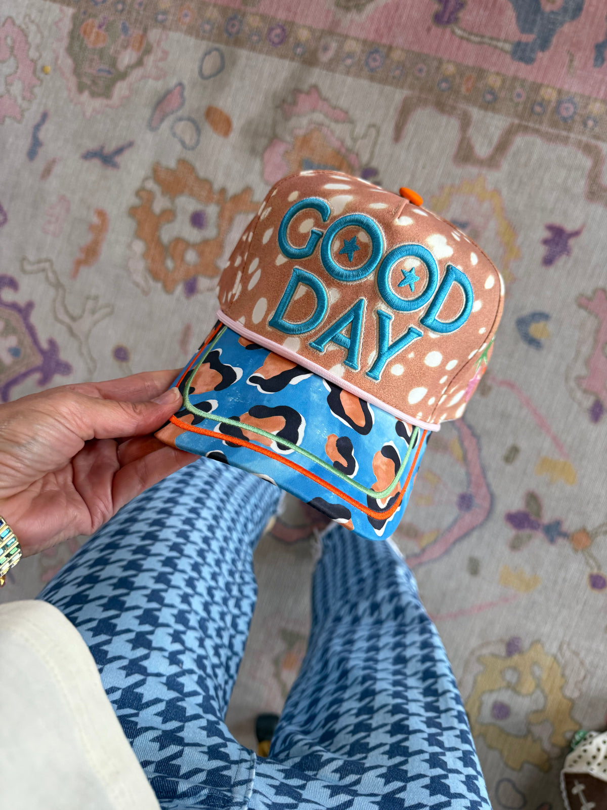 Blue Spotted Good Day Hat - Pre-Sale Ships 10/6**