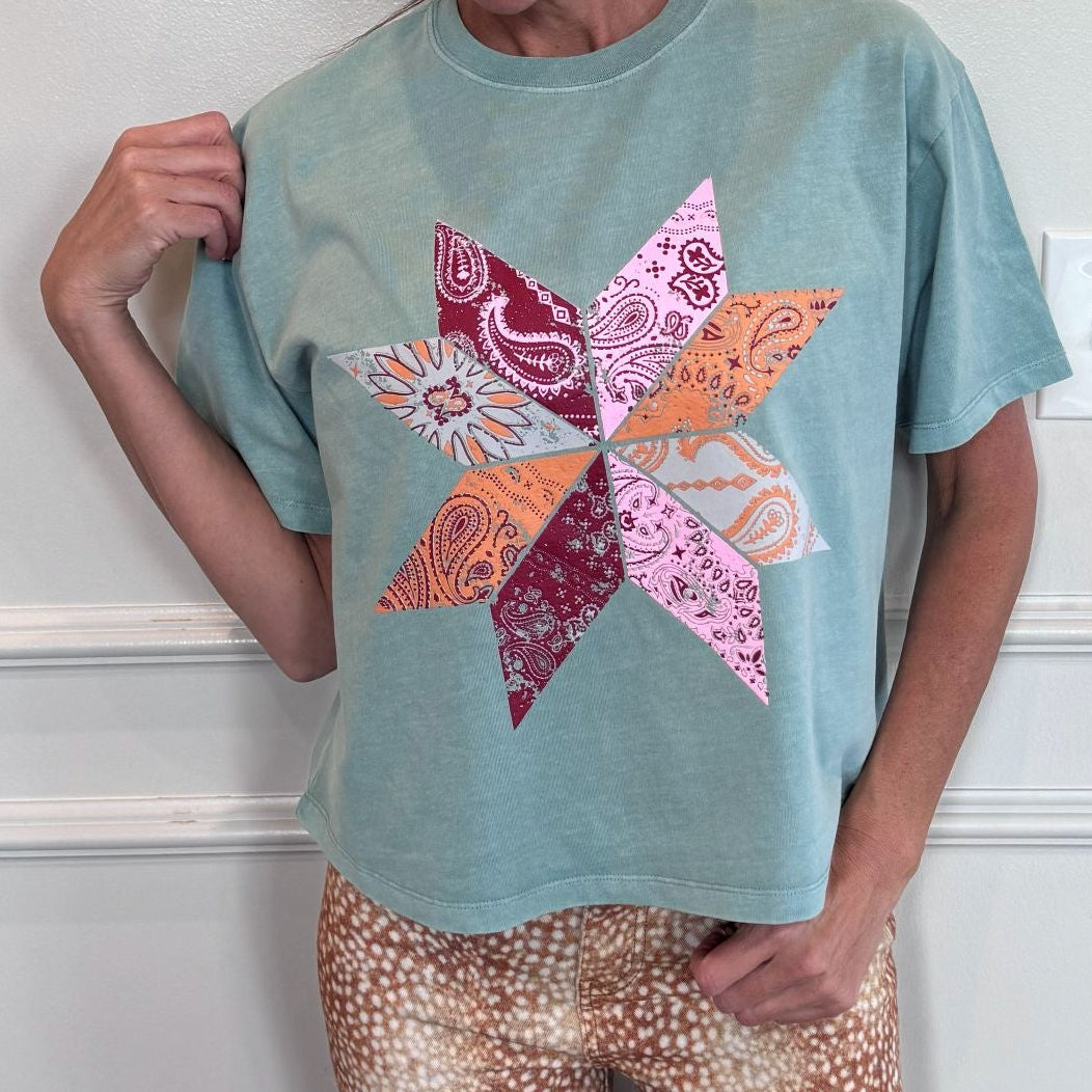 Bandana Pinwheel Crop Tee