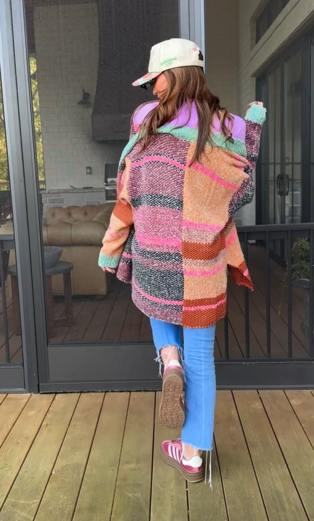 Abstract Long Cardigan