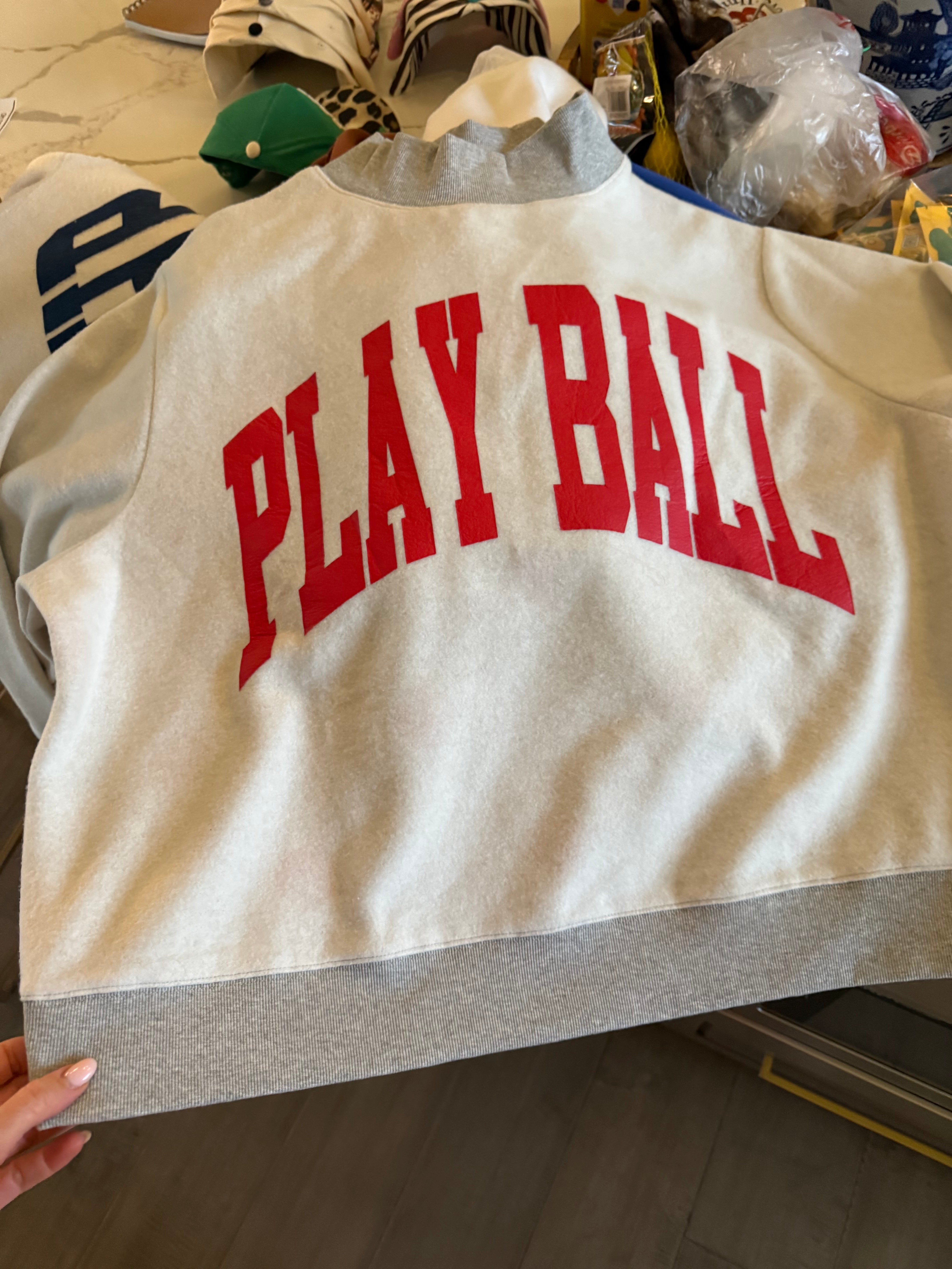 Play Ball 2-Sided Mock Sweatshirt - Pre Order!