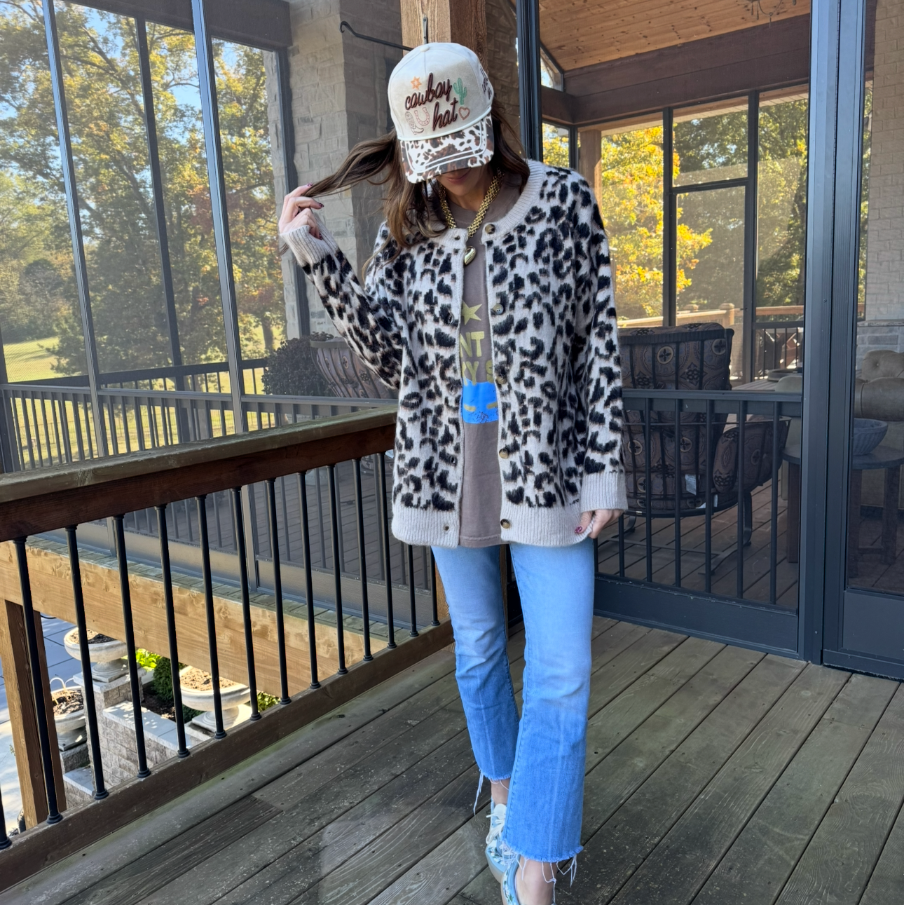 Fuzzy Leopard Cardigan