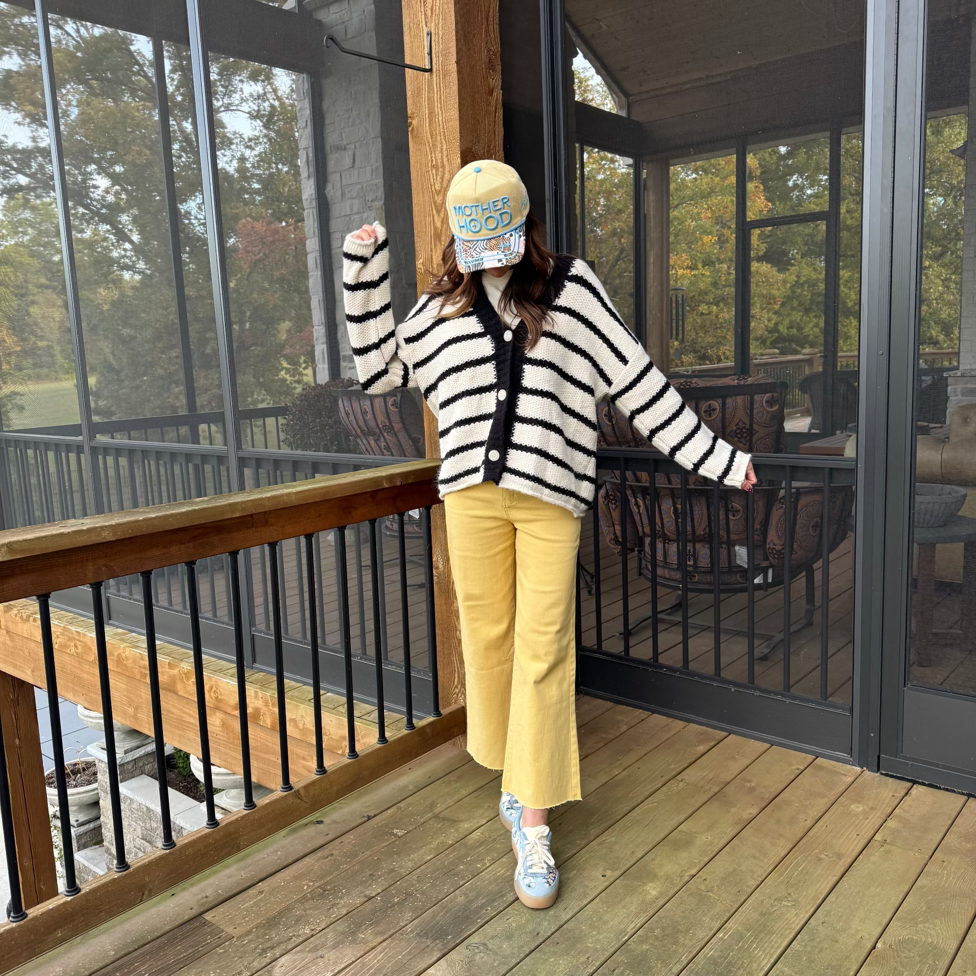 Black Striped Cardigan