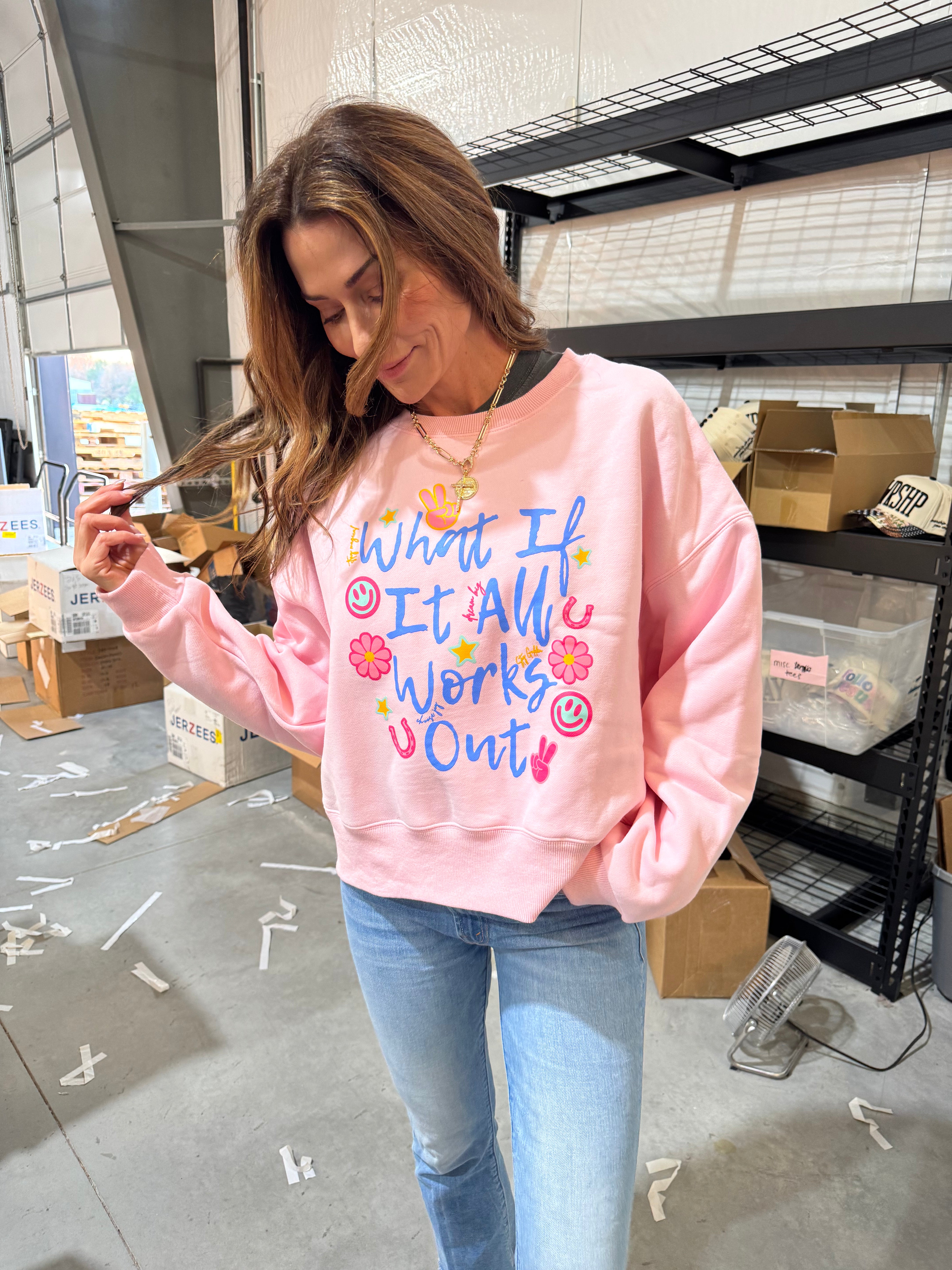 What if it All Works Out Crop Sweatshirt