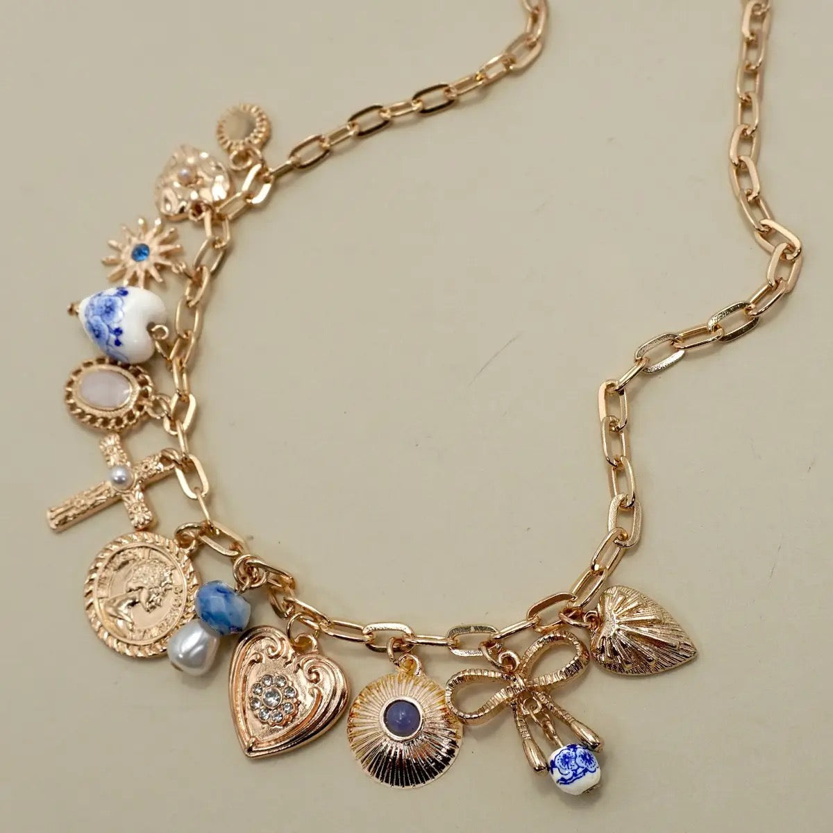 Porcelain Heart Charm Necklace