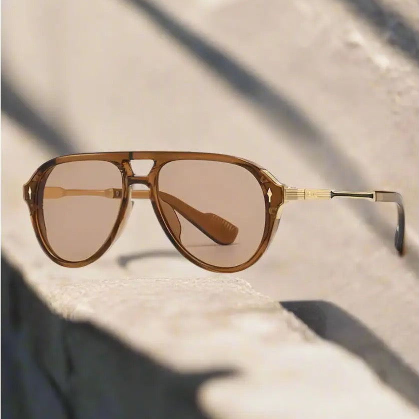 Brown Aviator Sunglasses