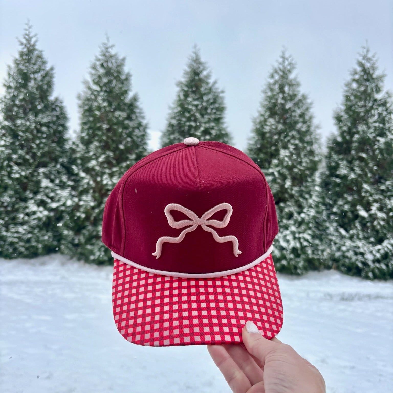 Burgundy Bow Hat