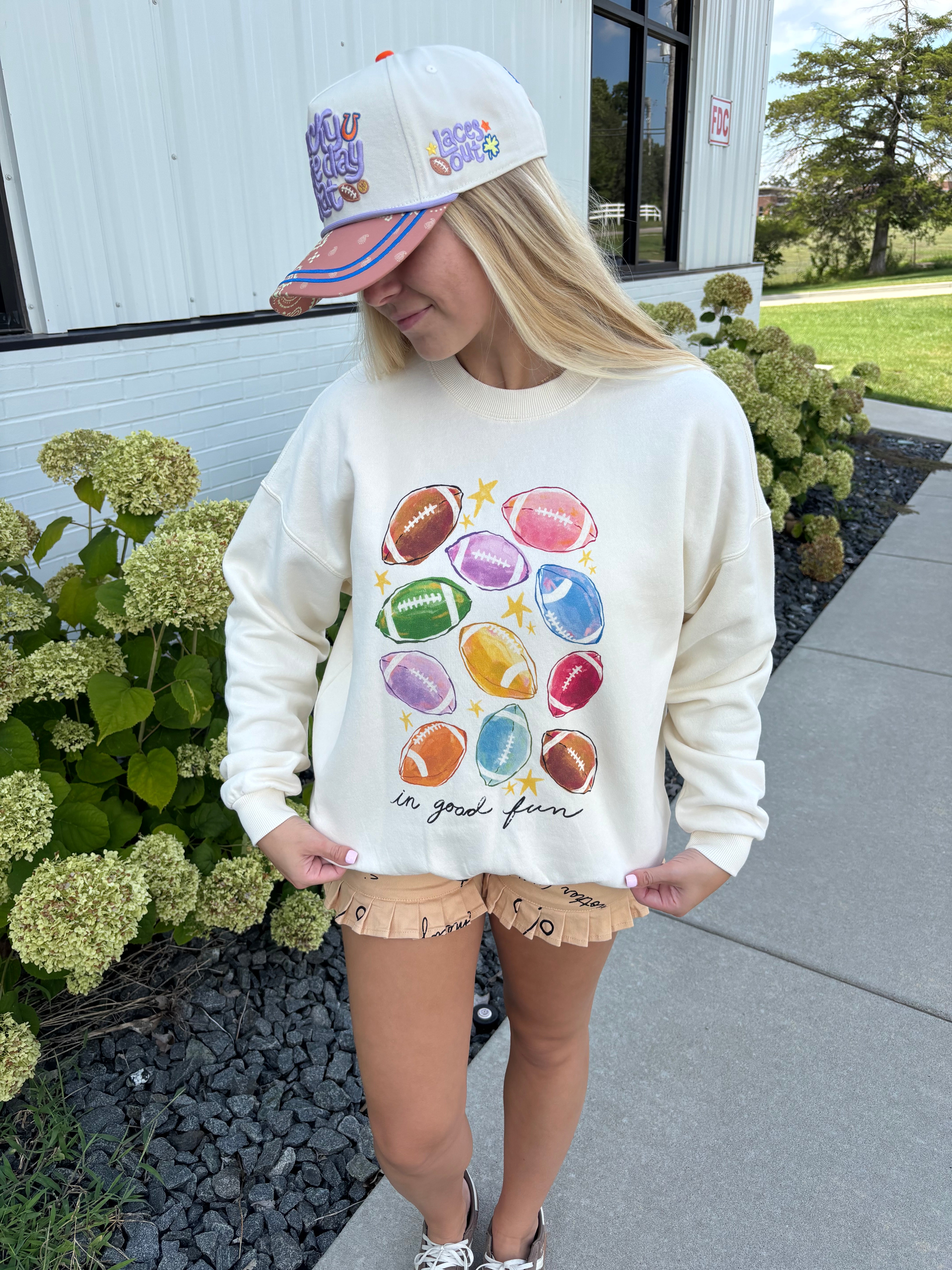 In Good Fun Footballs Sweatshirt
