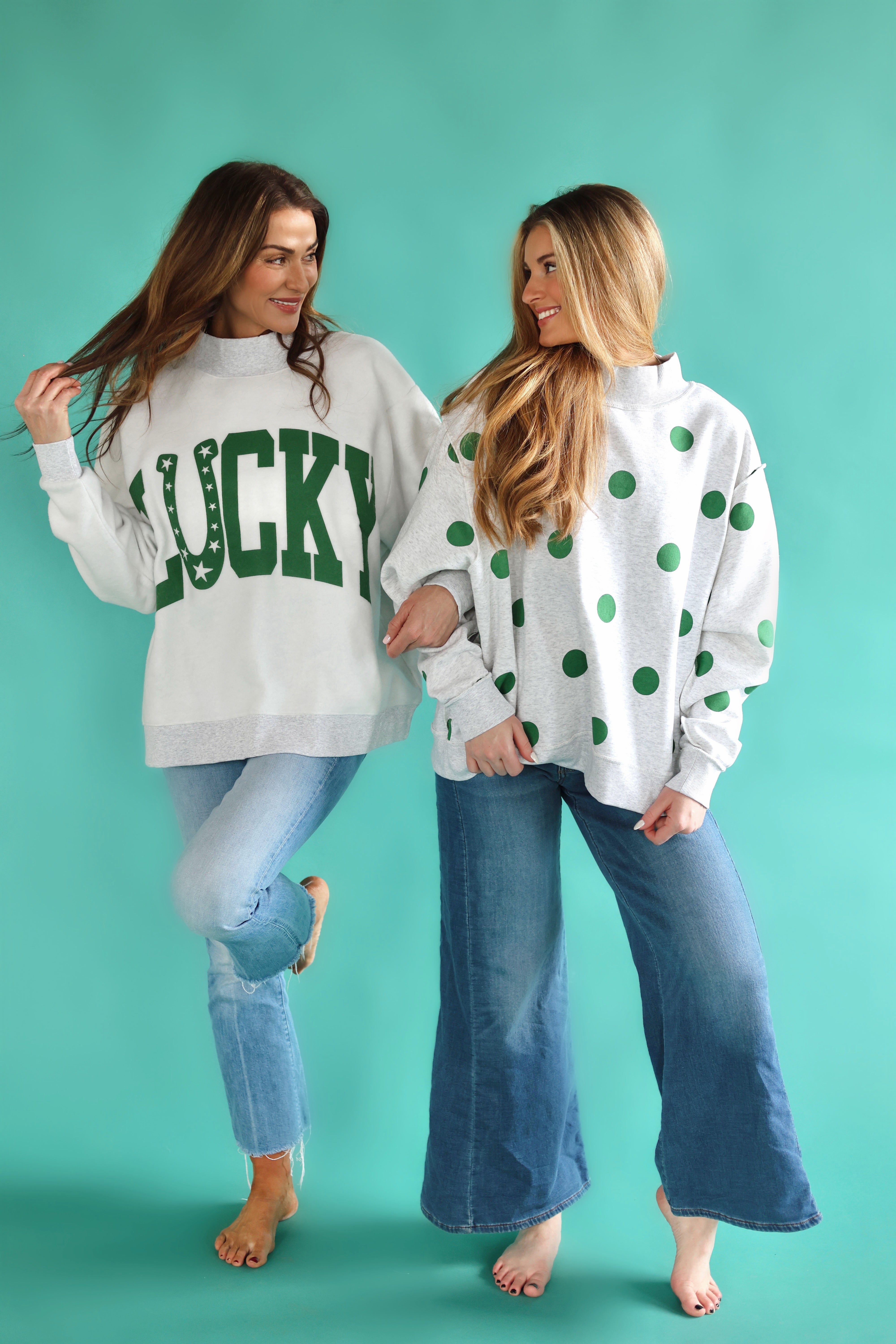 Lucky 2-Sided Mock Sweatshirt