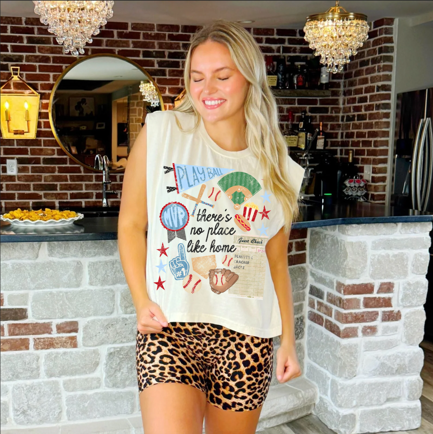 No Place Like Home Baseball Collage Tank