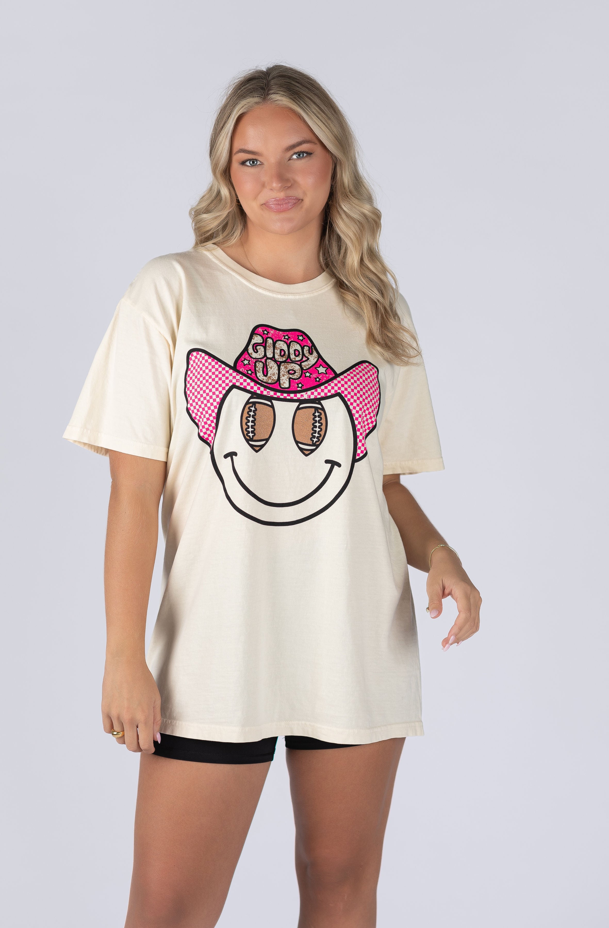 Smiley Cowboy Football Tee