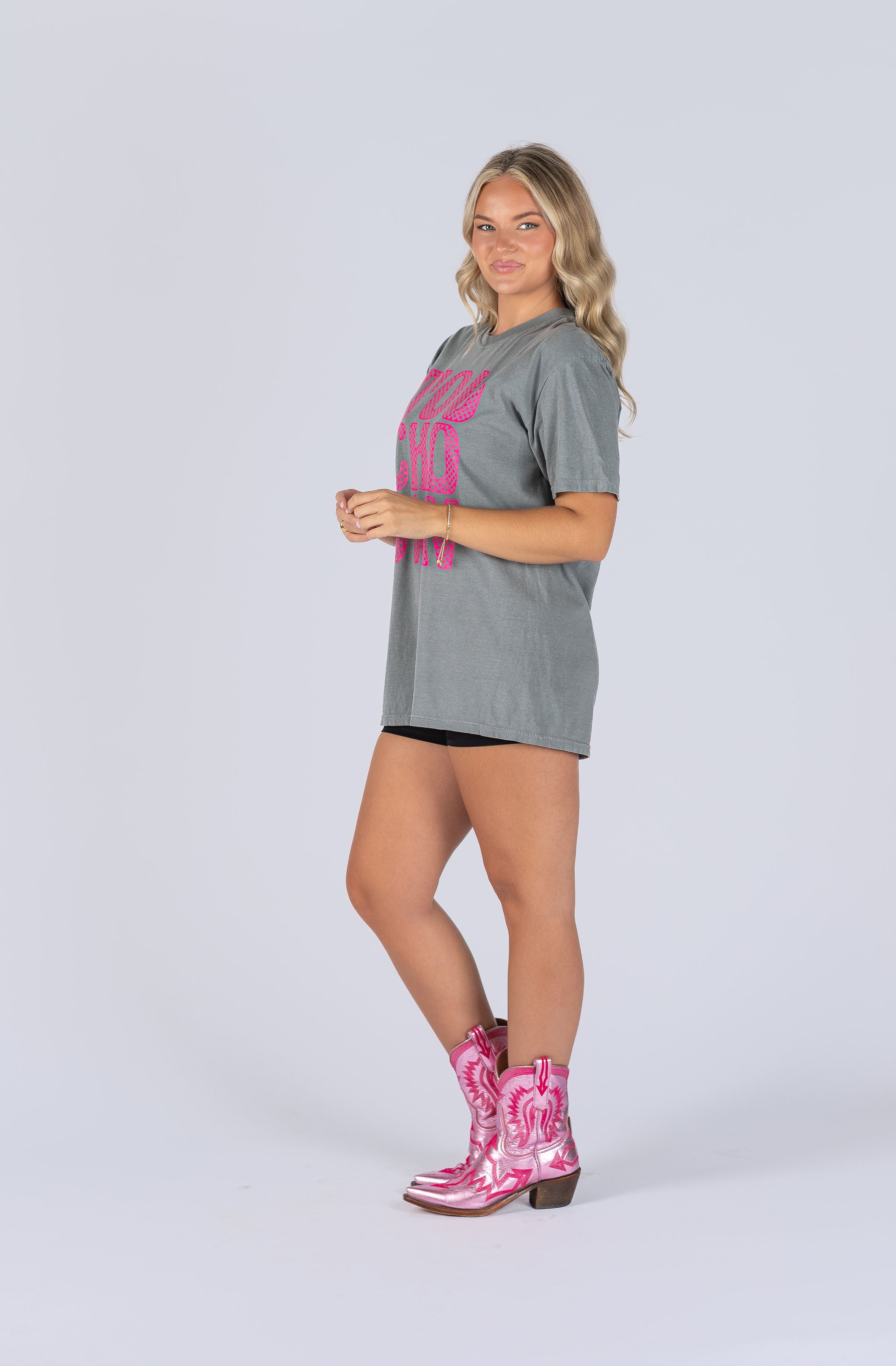 Checkered Pink Touchdown Tee