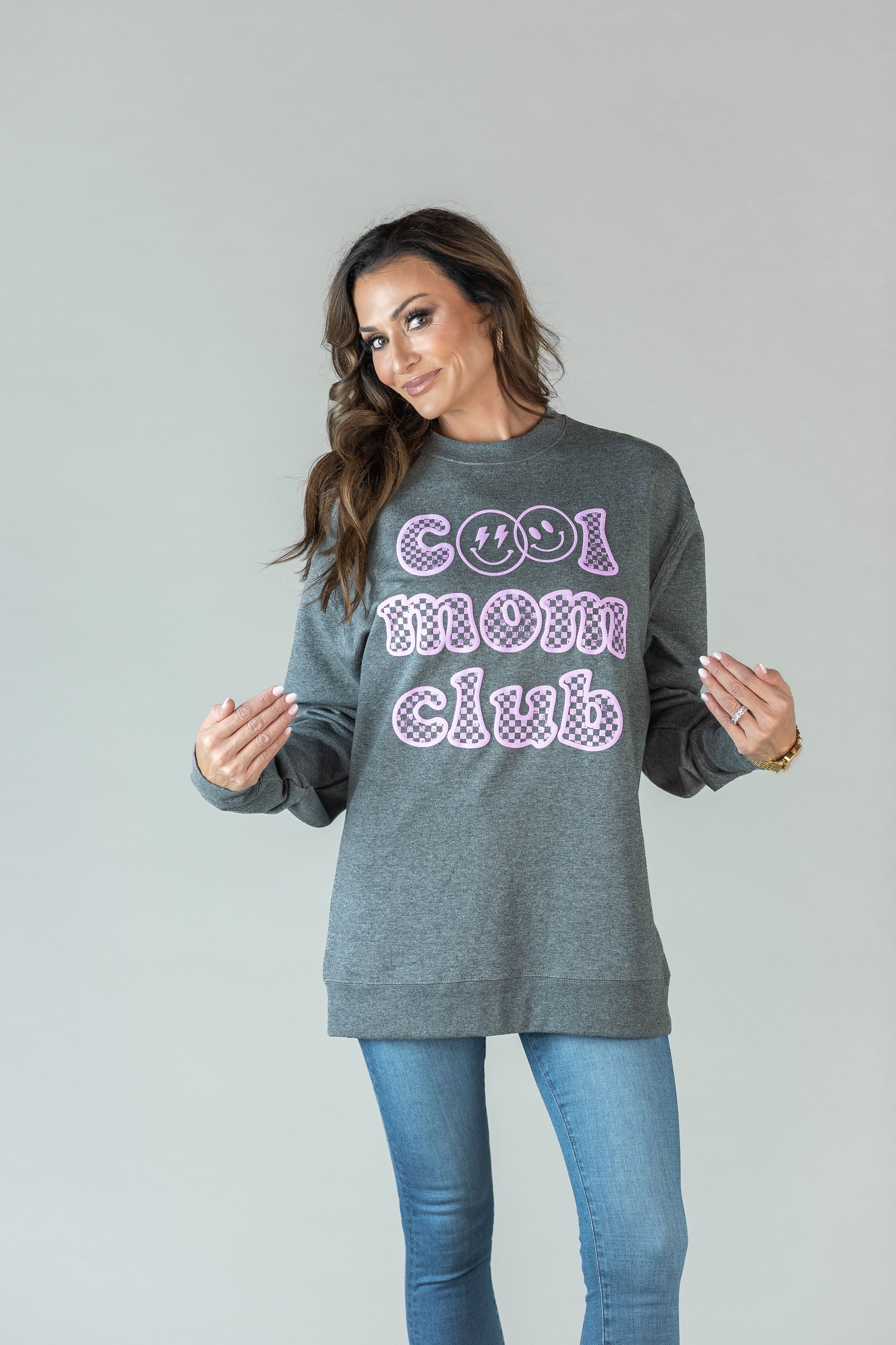 Puff Grey Cool Mom Club Sweatshirt