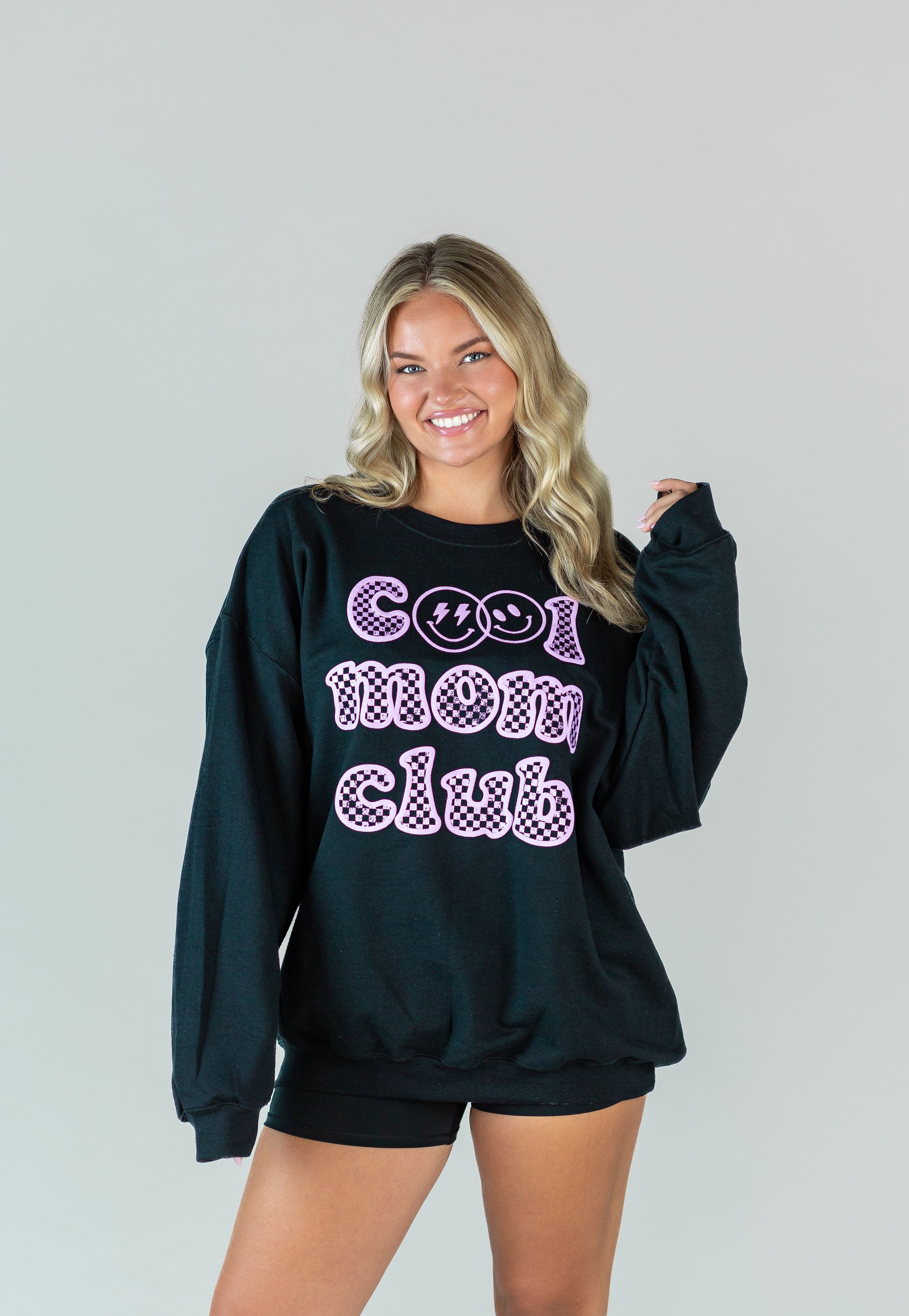 Puff Black Cool Mom Club Sweatshirt