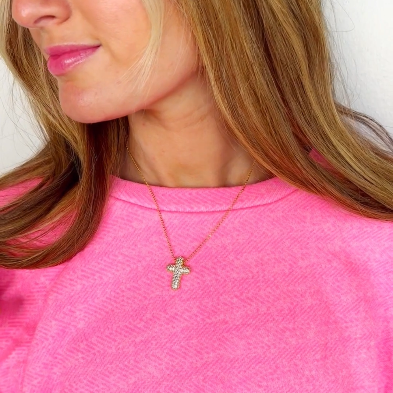 Bubble Cross Necklace
