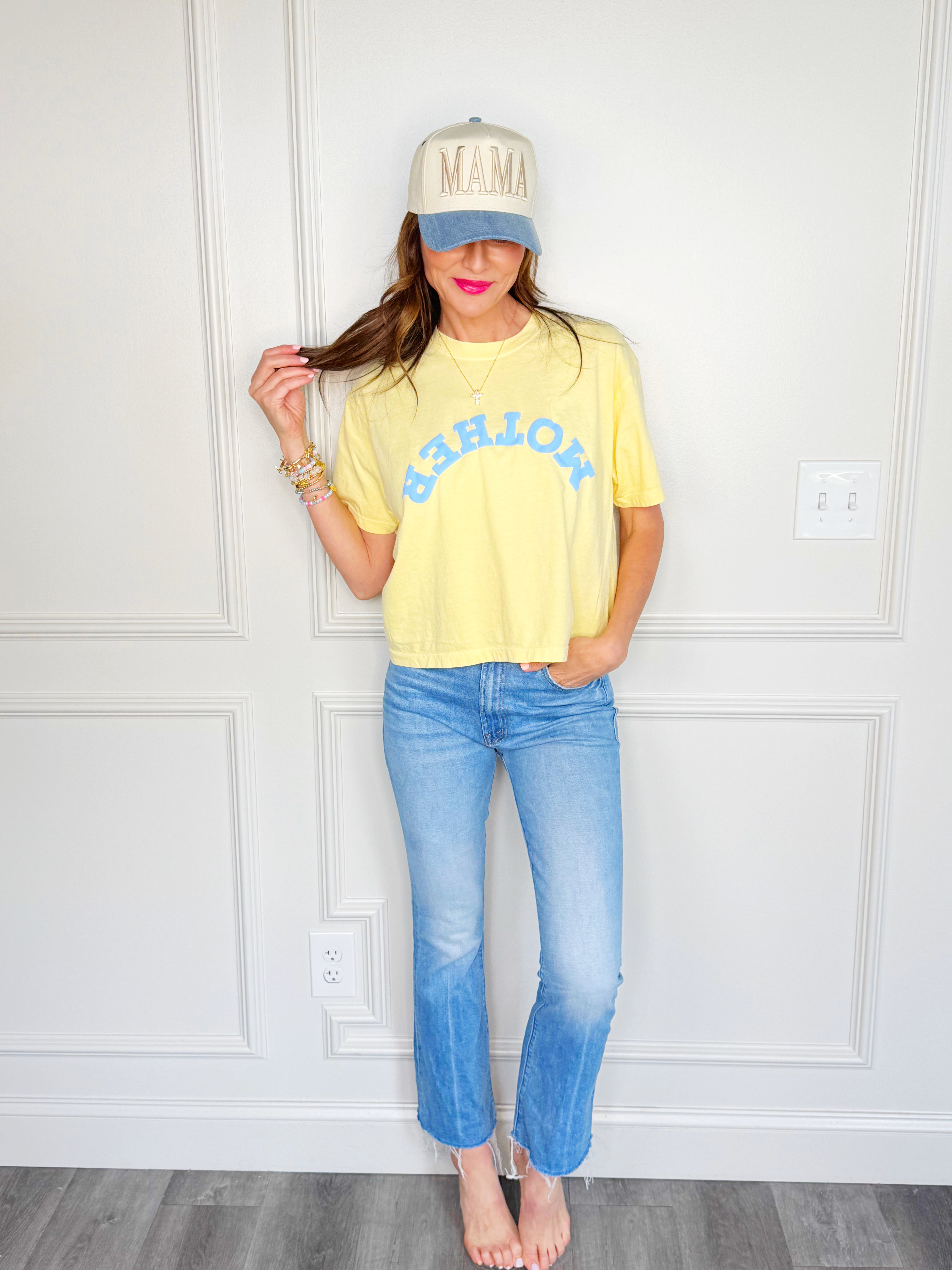 Upside-down Mother Puff Cropped Tee