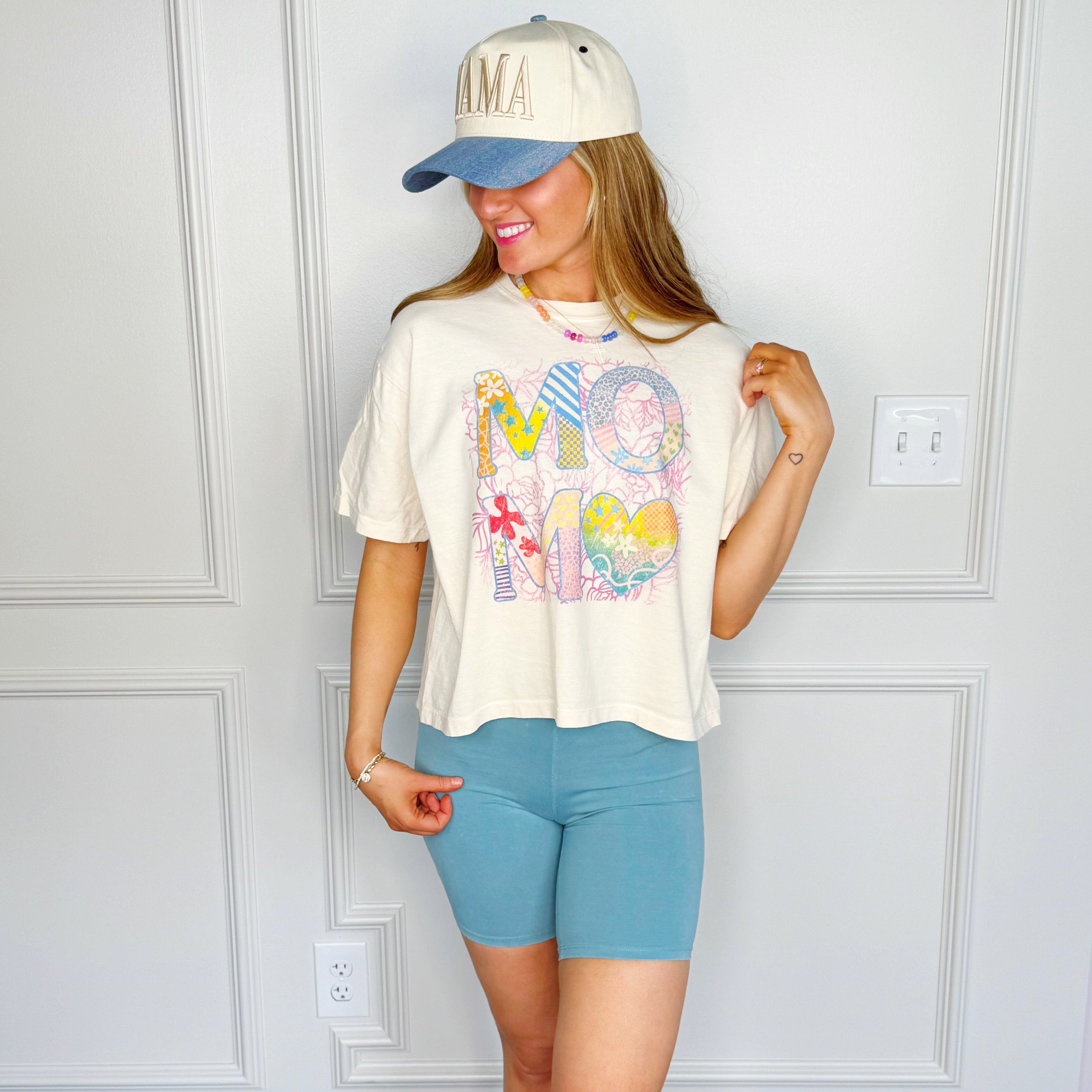 Floral Mom Crop Tee
