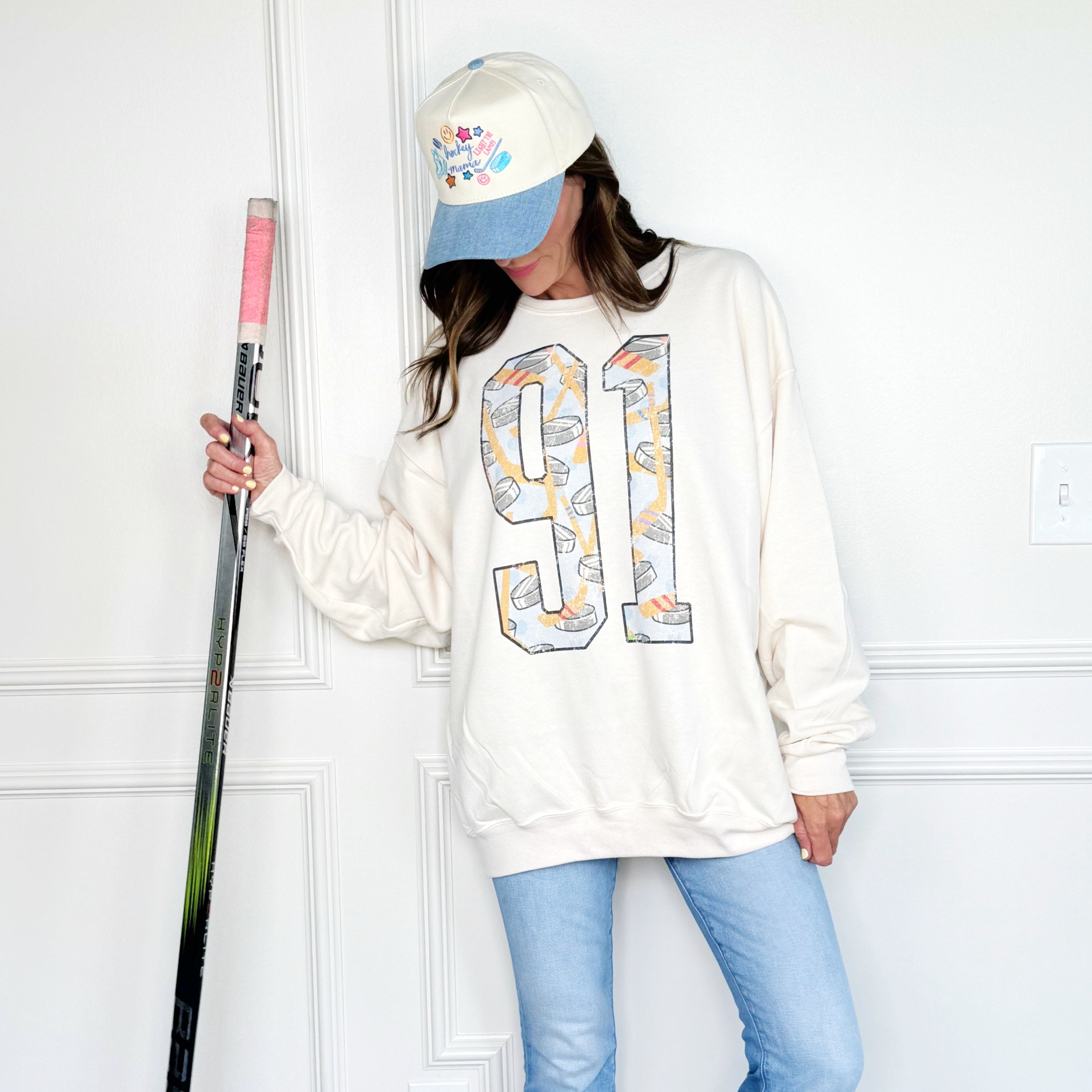 Custom Hockey Number Sweatshirt