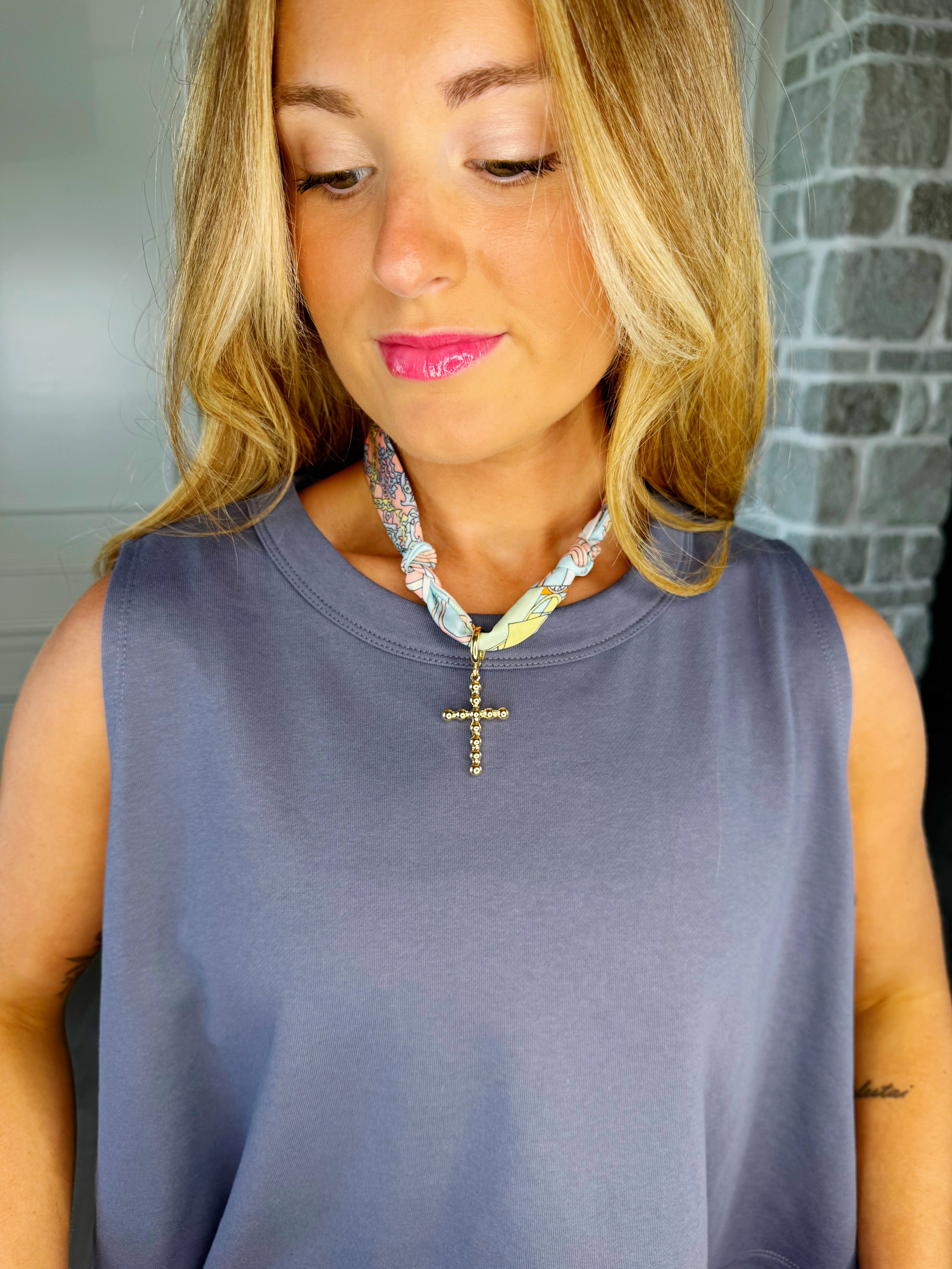 Scarf Cross Necklace