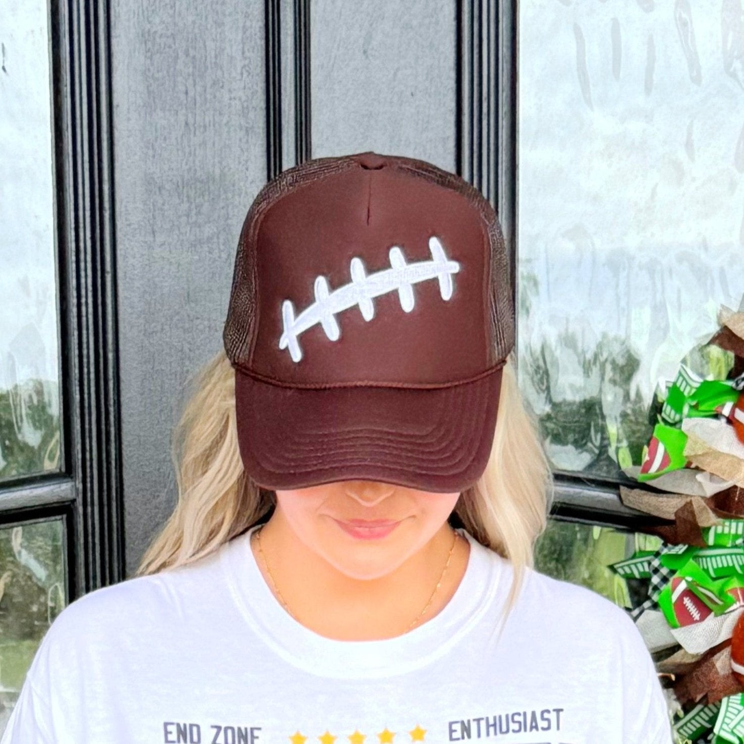 Football Lace Trucker Hat