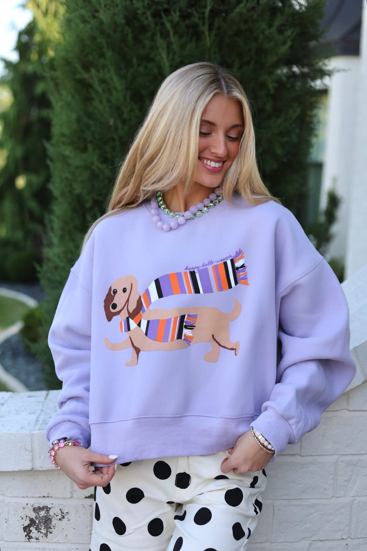 Happy Hallo-Weenie Crop Sweatshirt