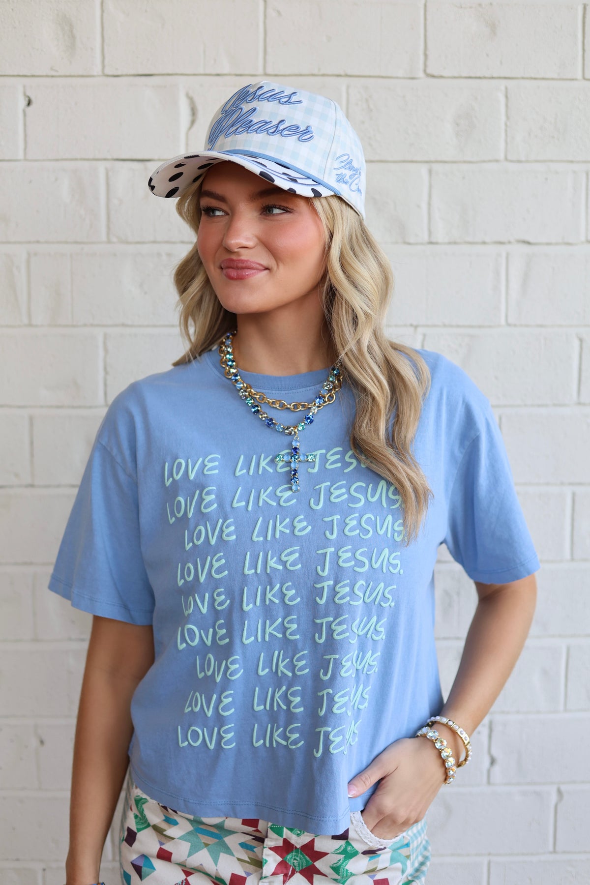 Love Like Jesus Repeated Crop Tee