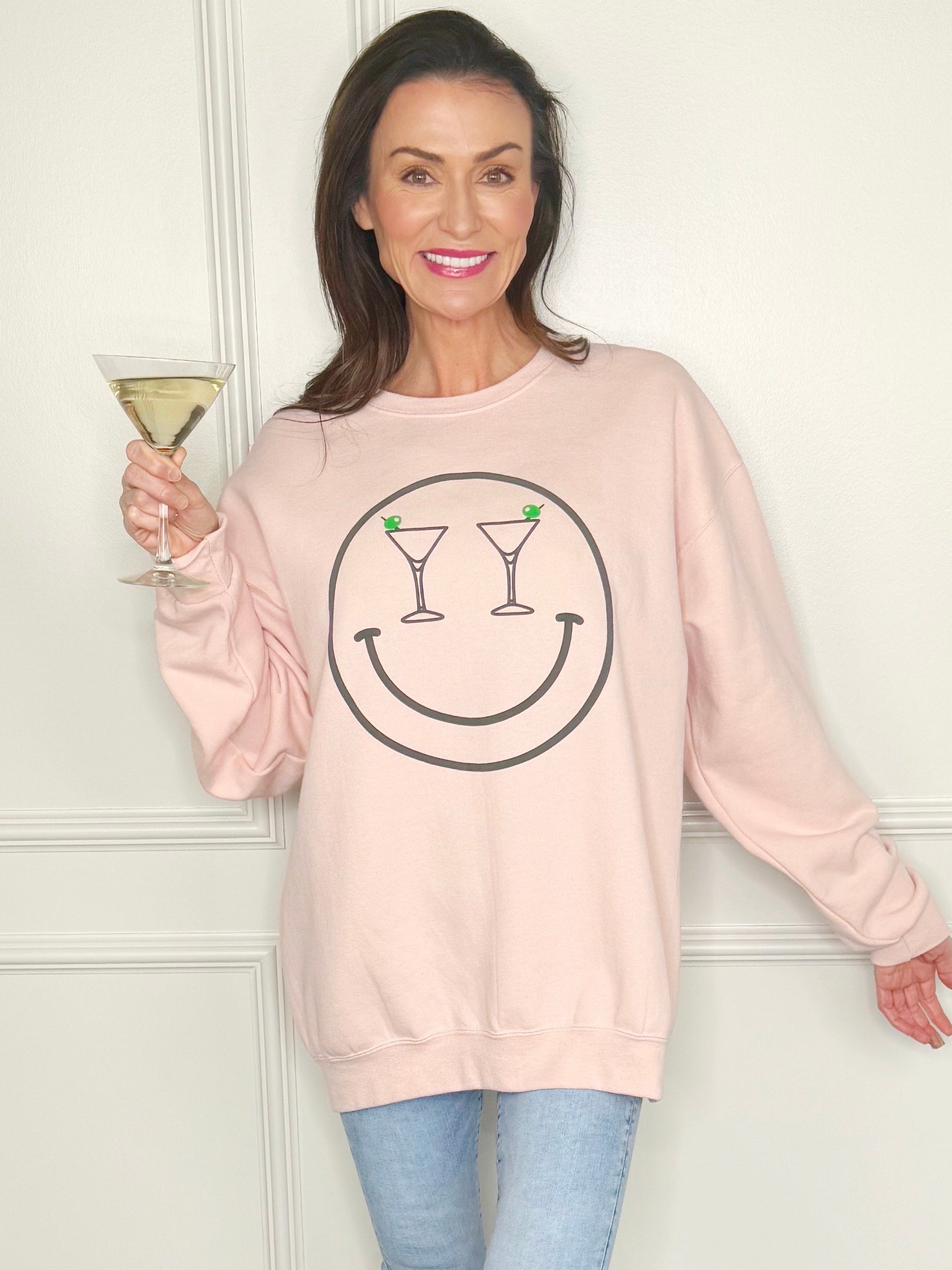 Puff Smiley Martini Sweatshirt
