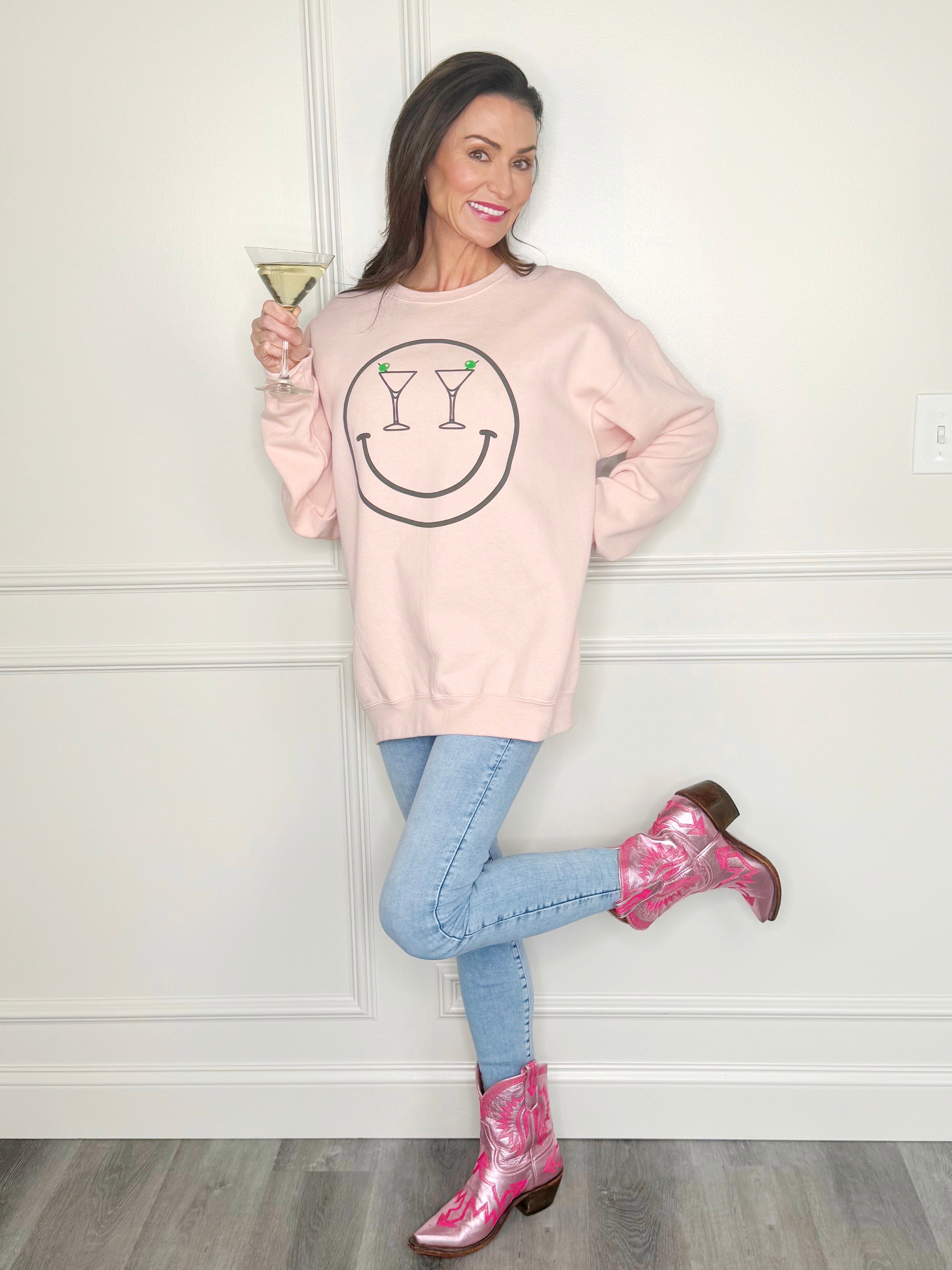 Puff Smiley Martini Sweatshirt