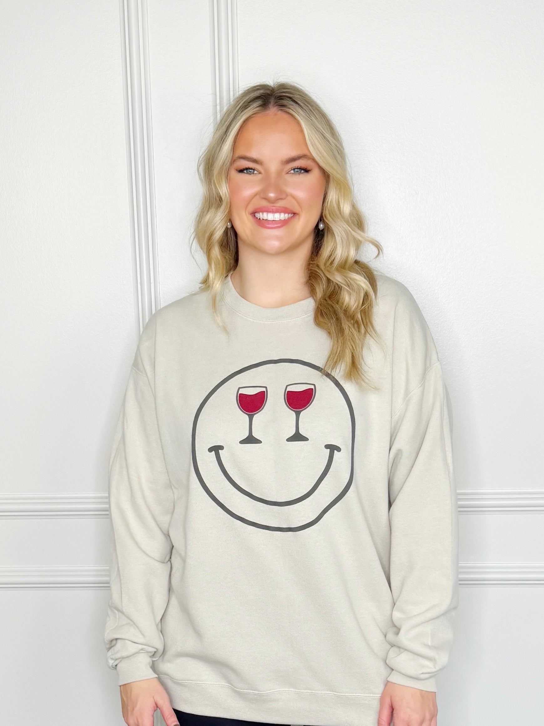 Puff Smiley Wine Sweatshirt