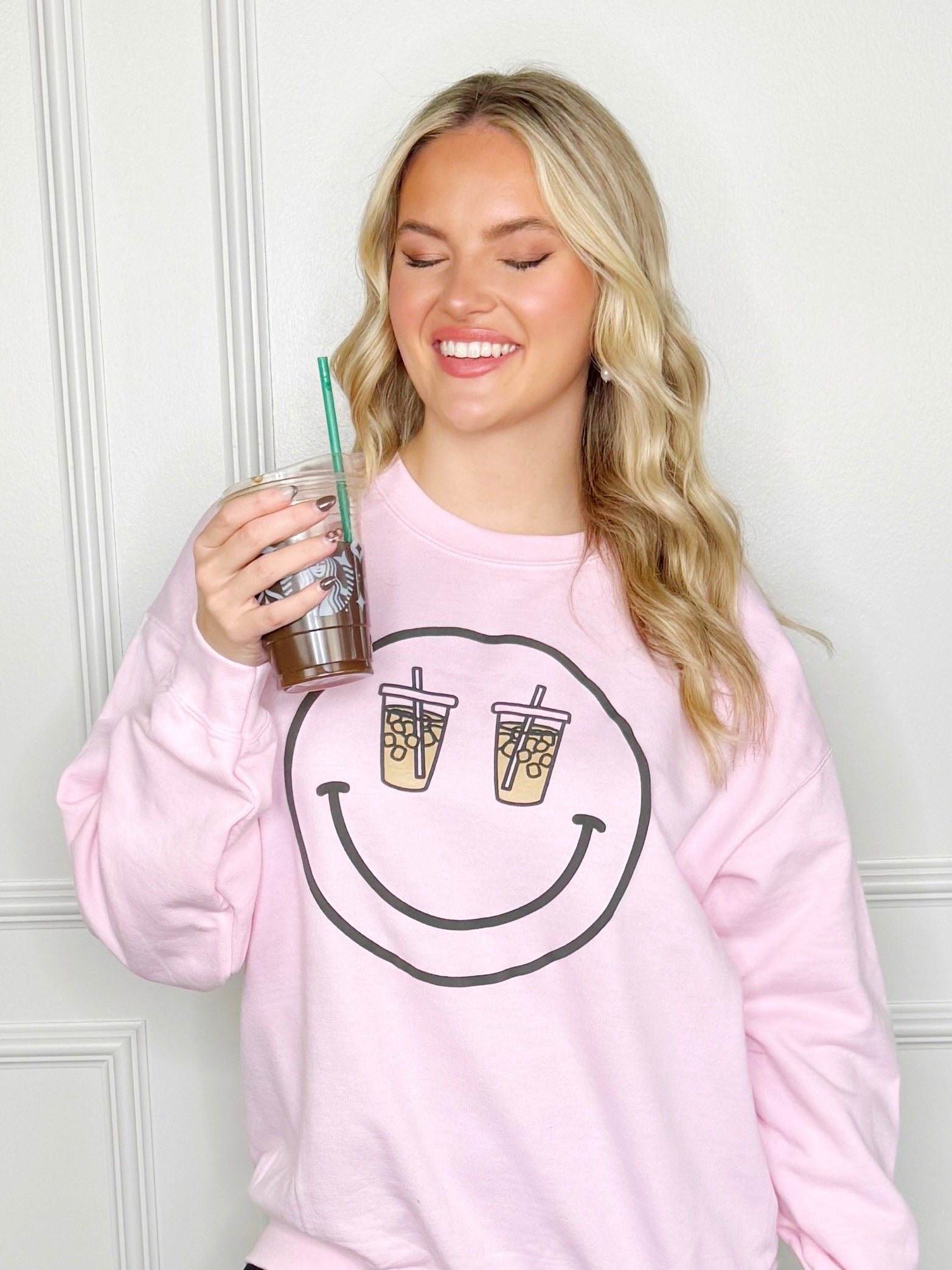 Puff Smiley Iced Coffee Sweatshirt