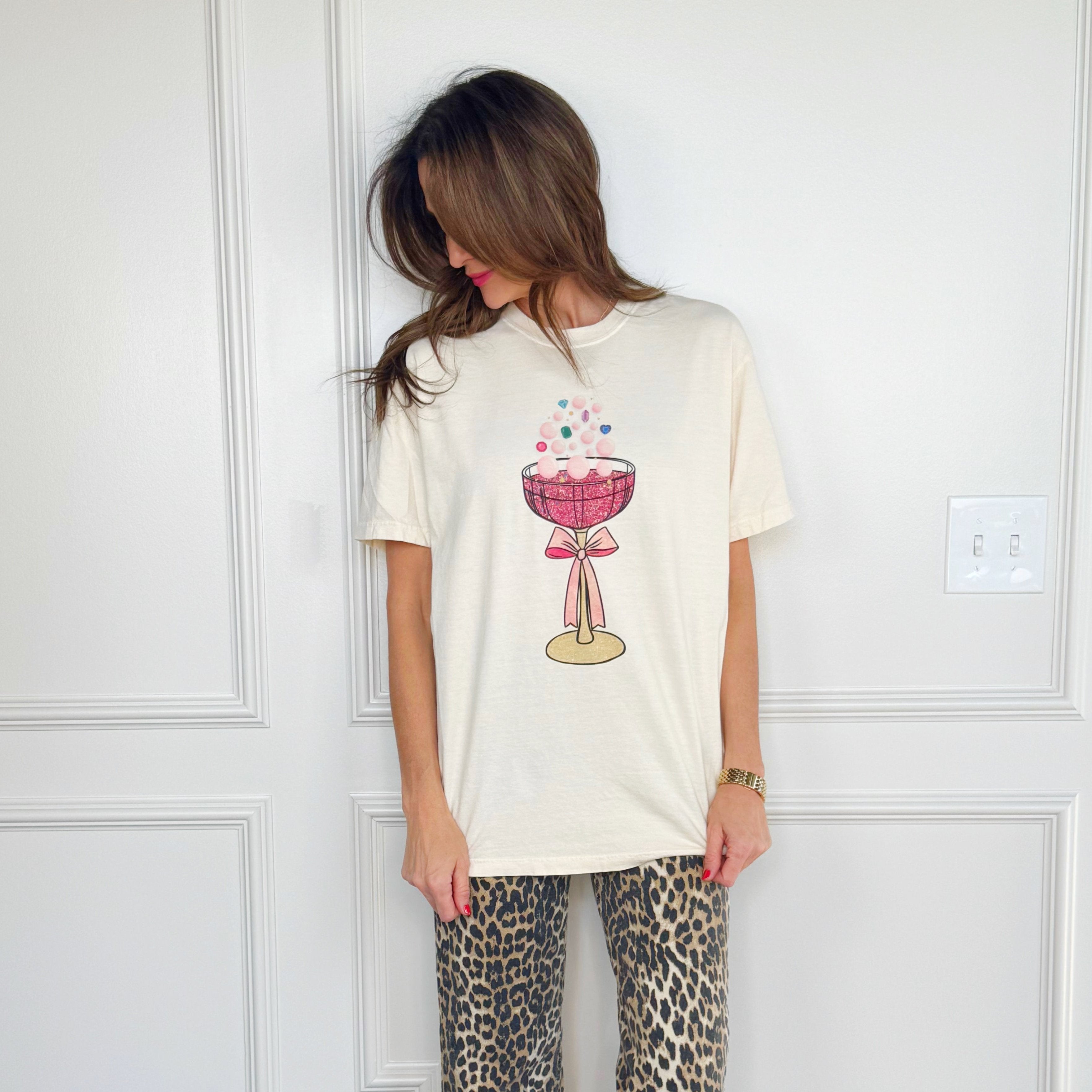 Champagne Glass Bubbly Tee