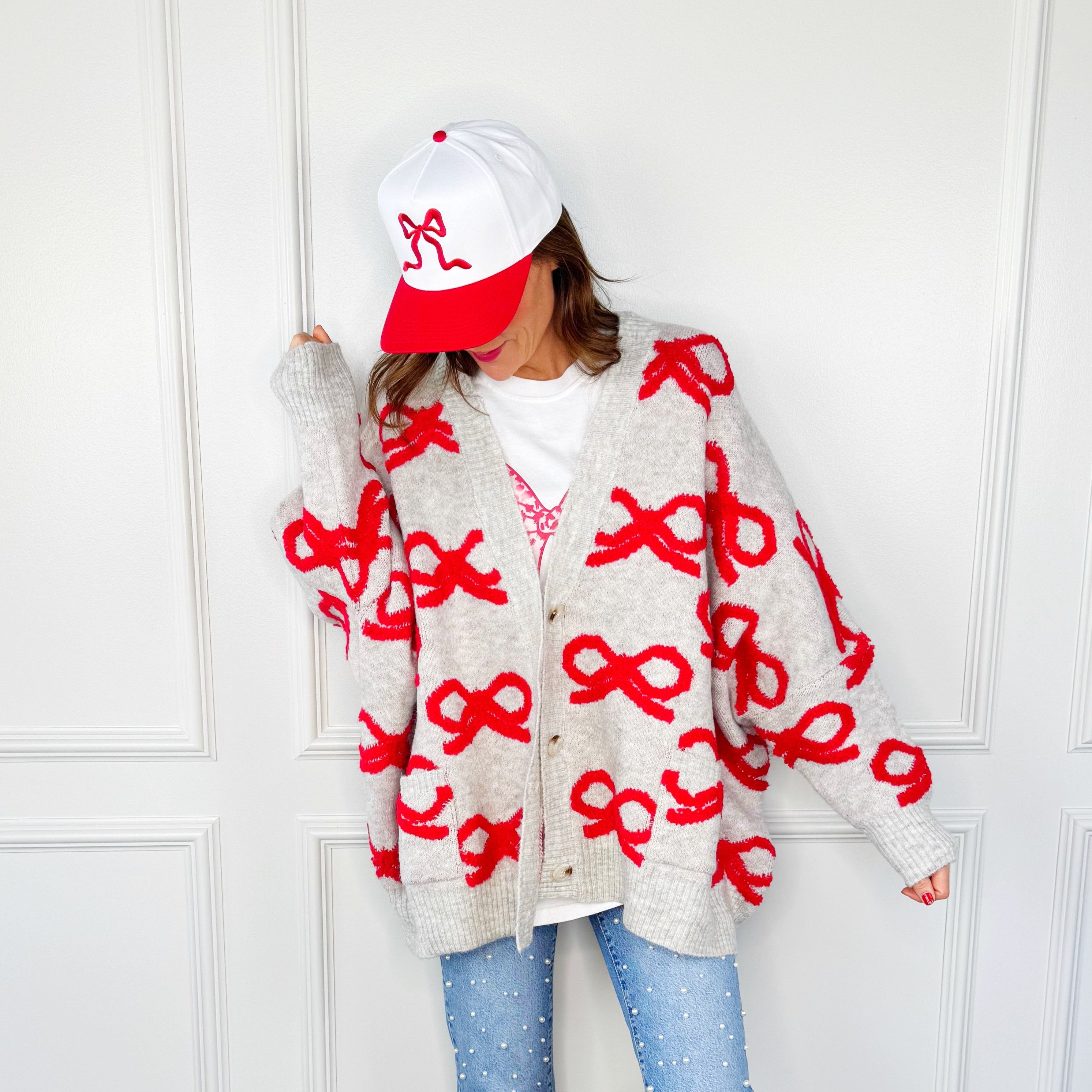 Red Bows Cardigan- RESTOCK COMING SOON