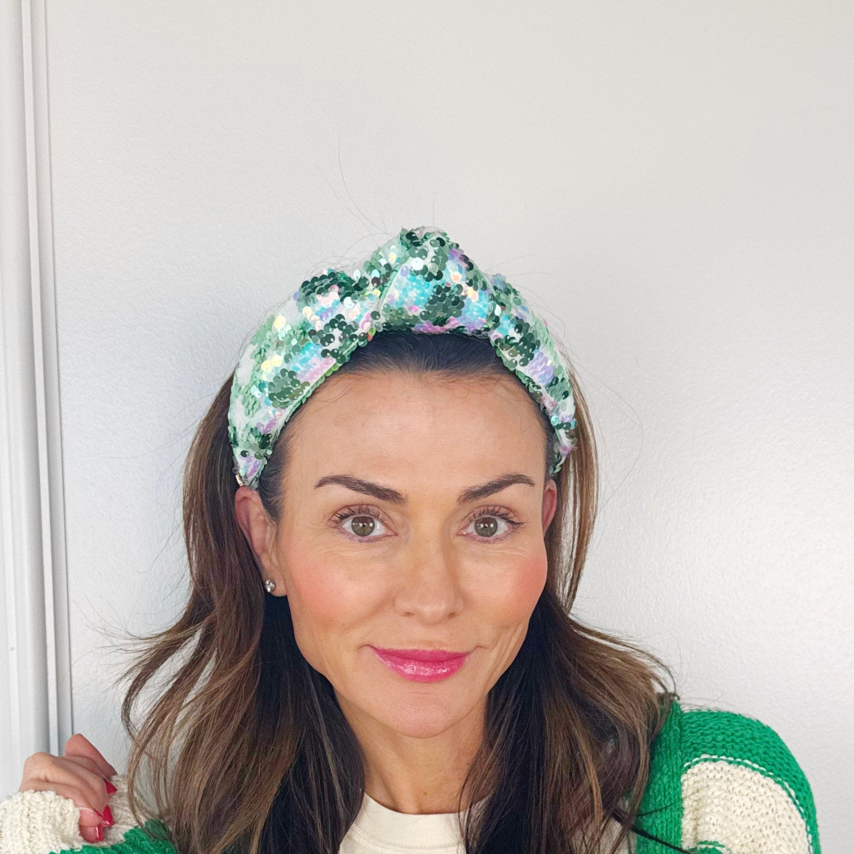 Green Iridescent Sequin Headband