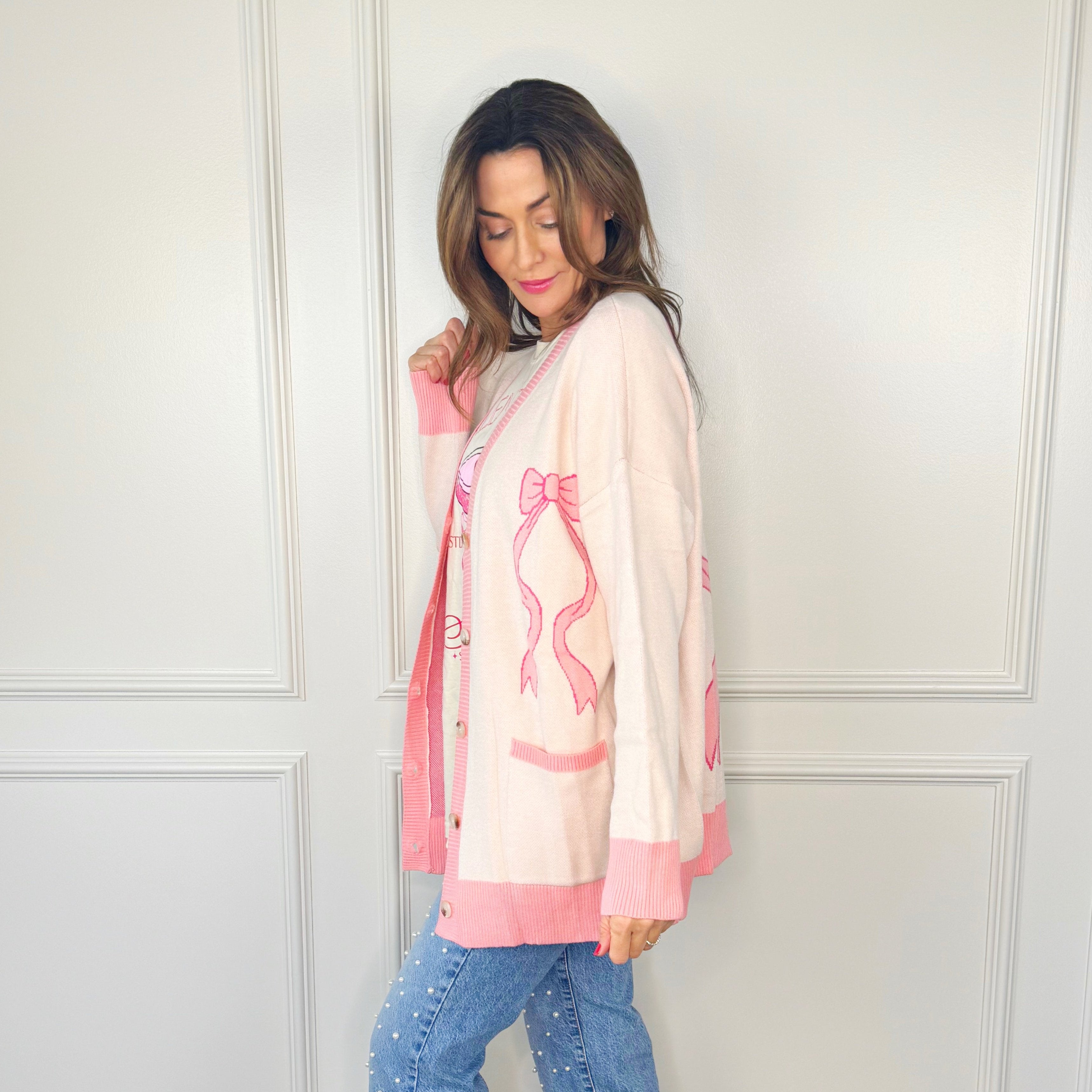 Pink Bows Cardigan