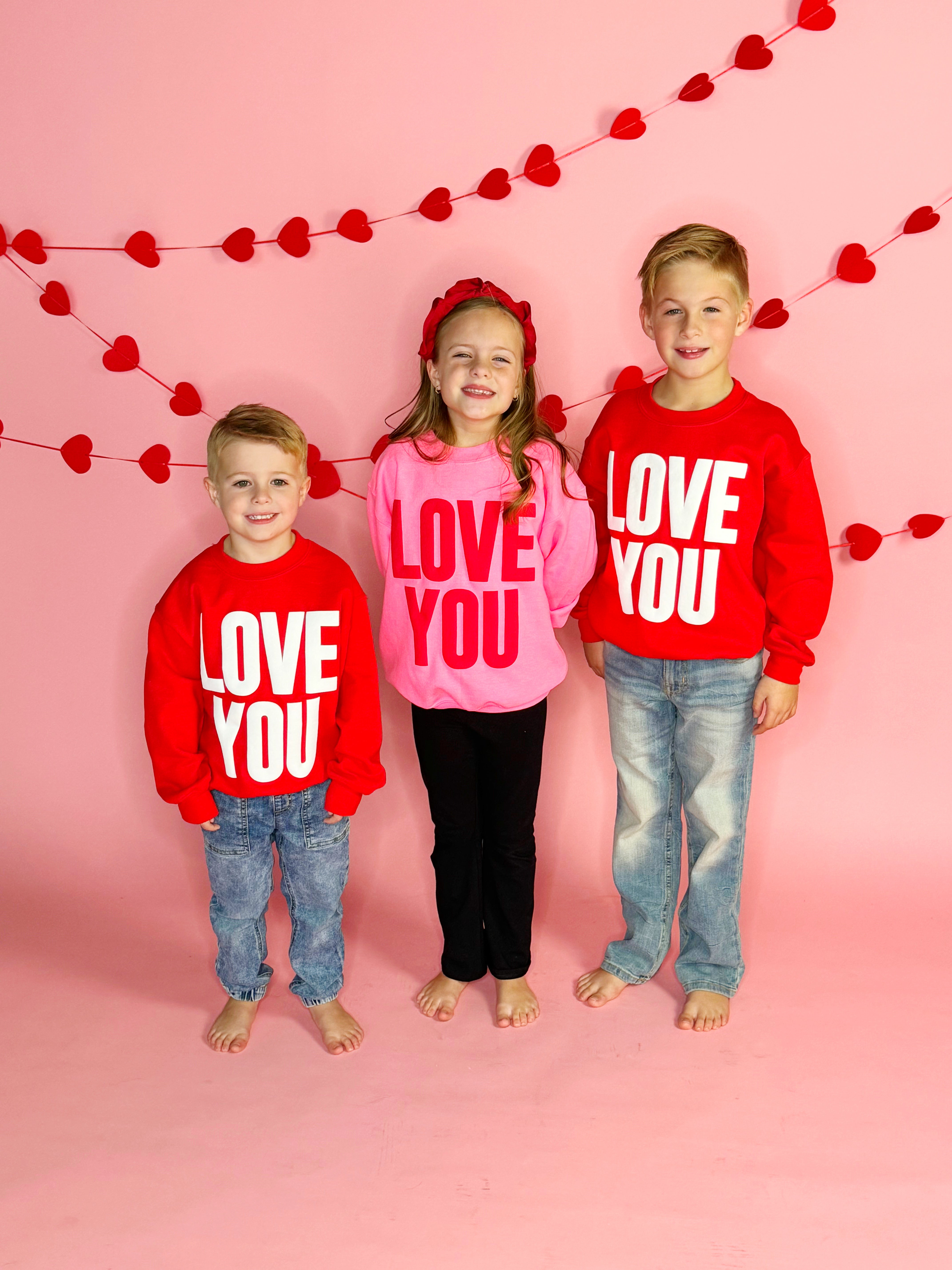 Red Love You Puff Youth and Adult Sweatshirt