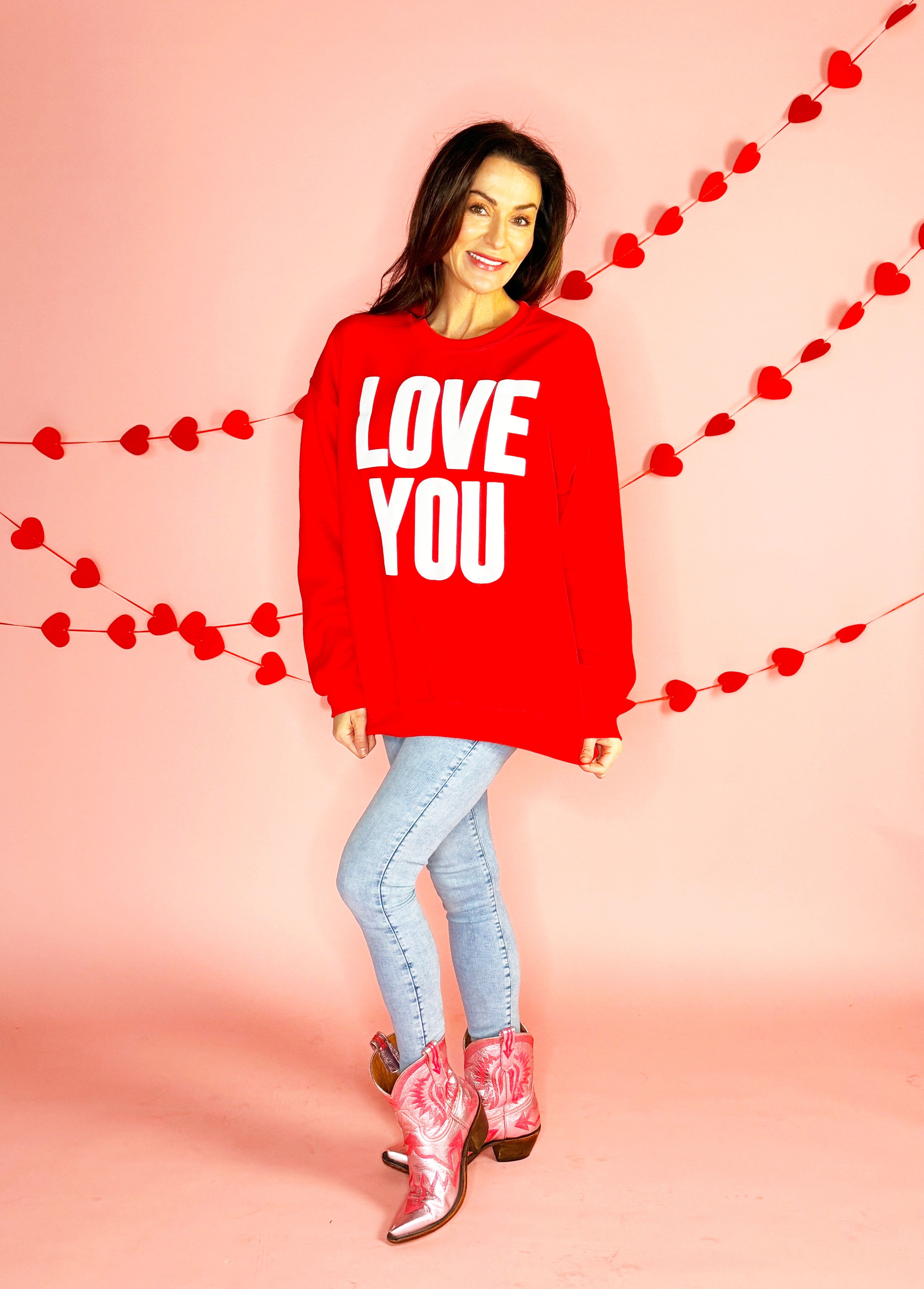 Red Love You Puff Youth and Adult Sweatshirt