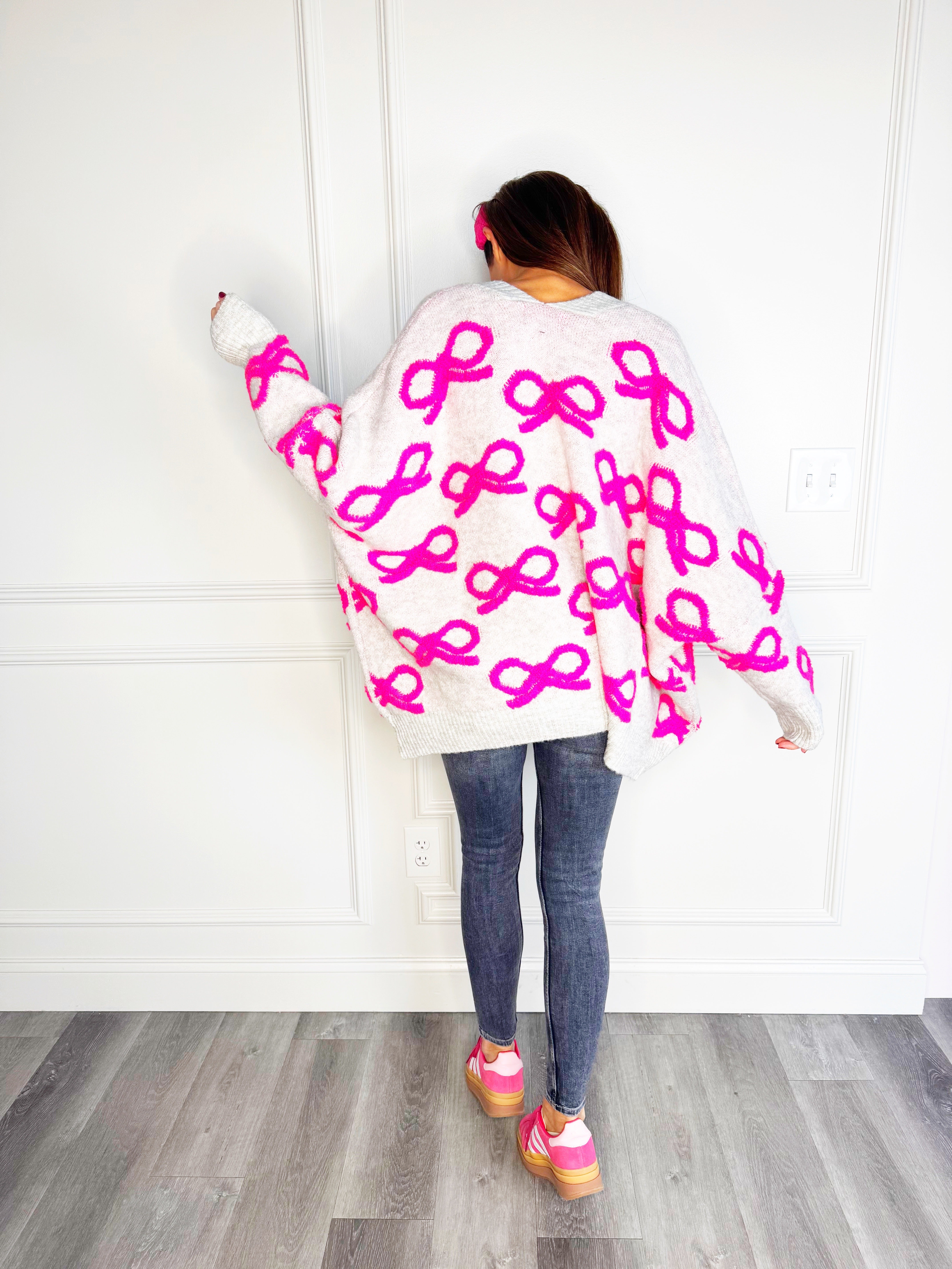 Hot Pink Bows Cardigan