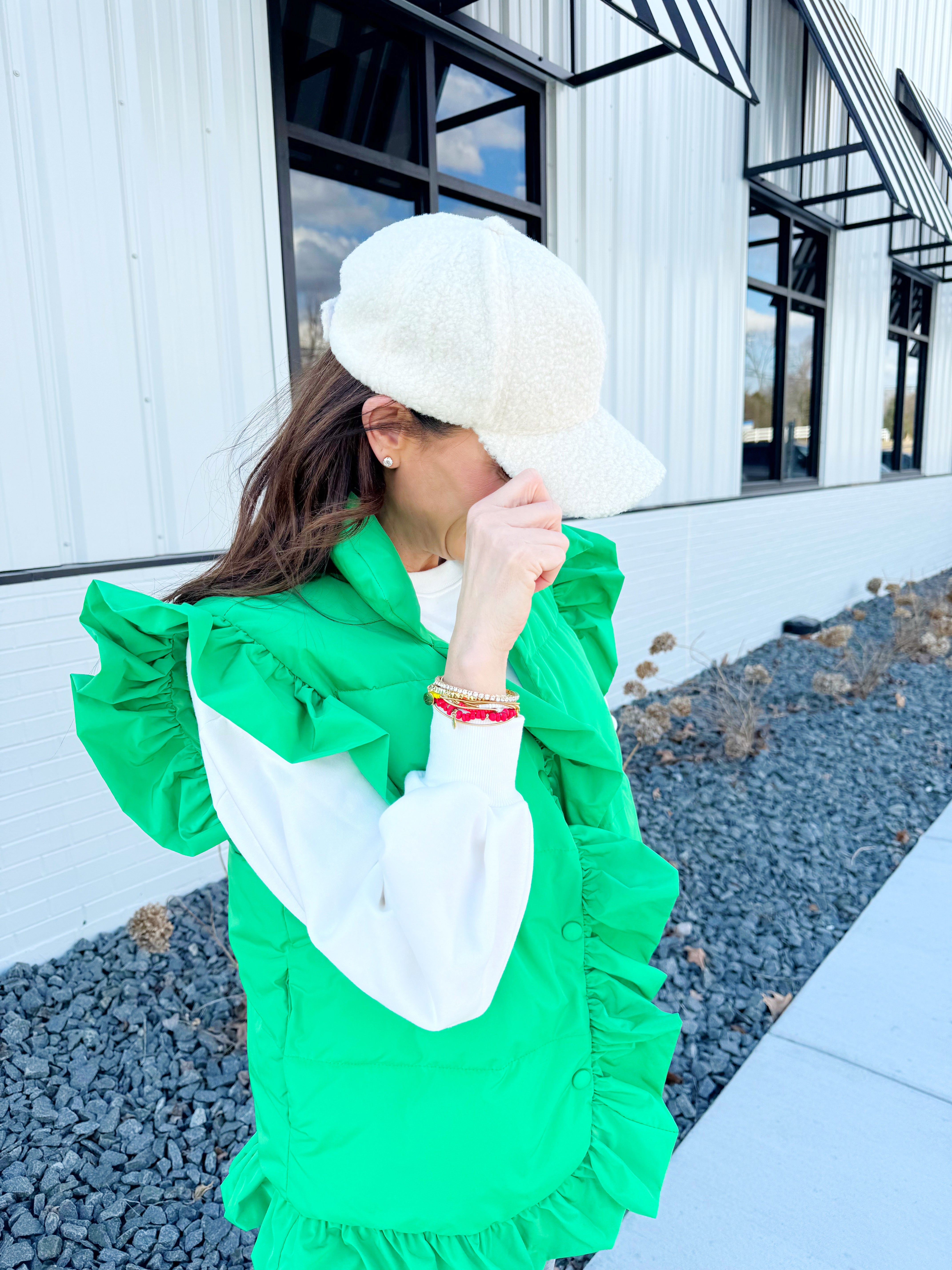 Cream Fuzzy Trucker Hat