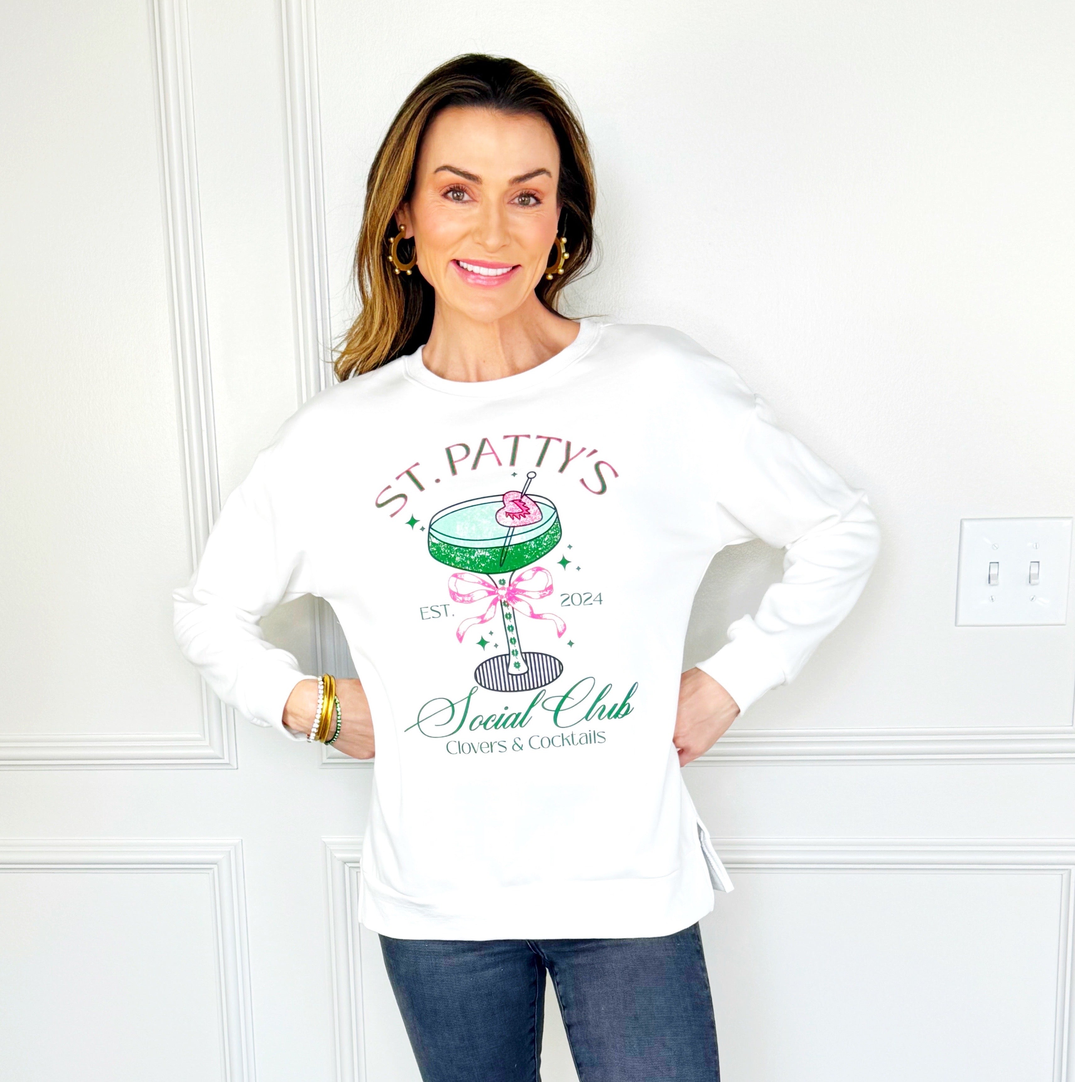 St. Patty's Social Club Poppy & Pine Sweatshirt with Side-Slit