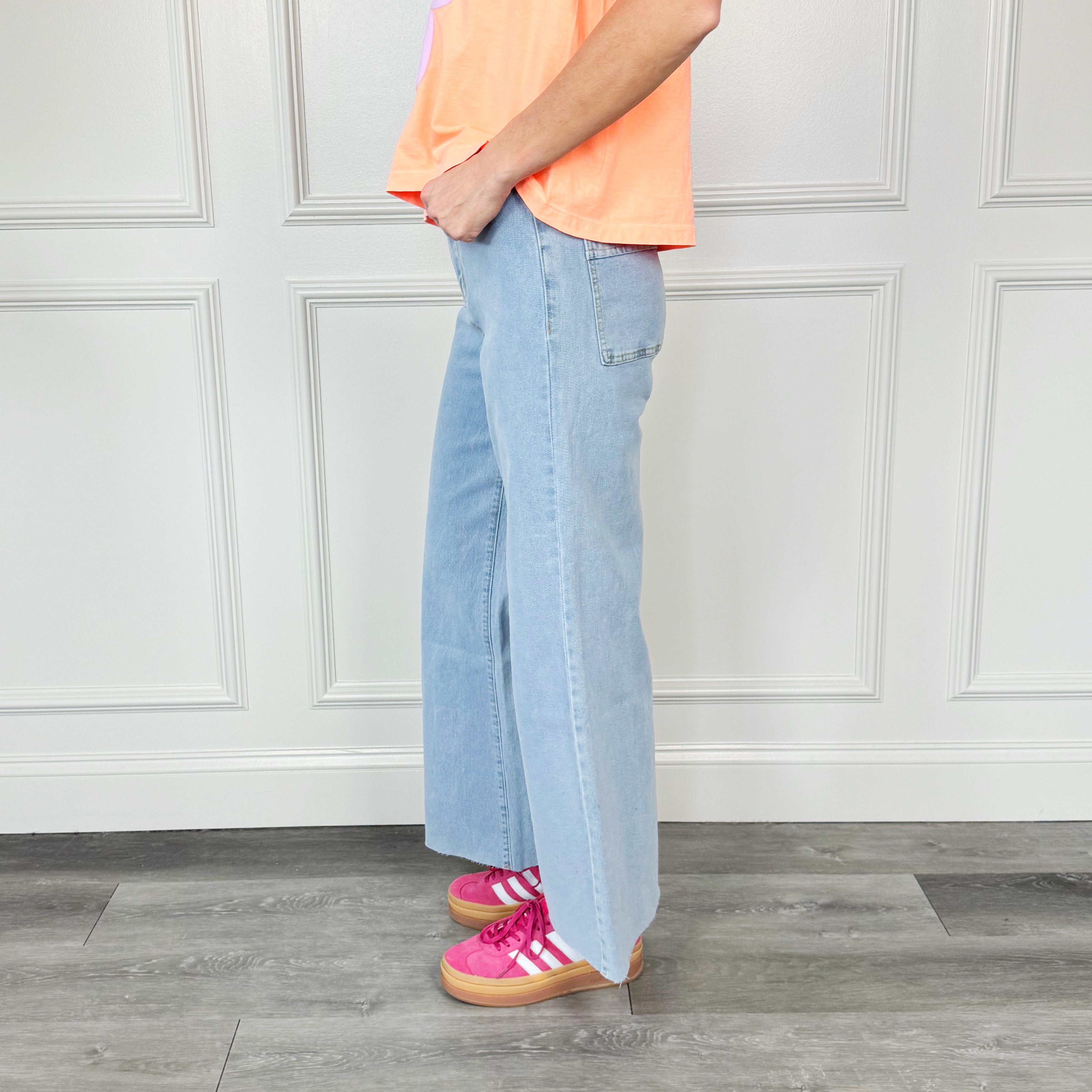 Stretch Denim Wide Leg Jean