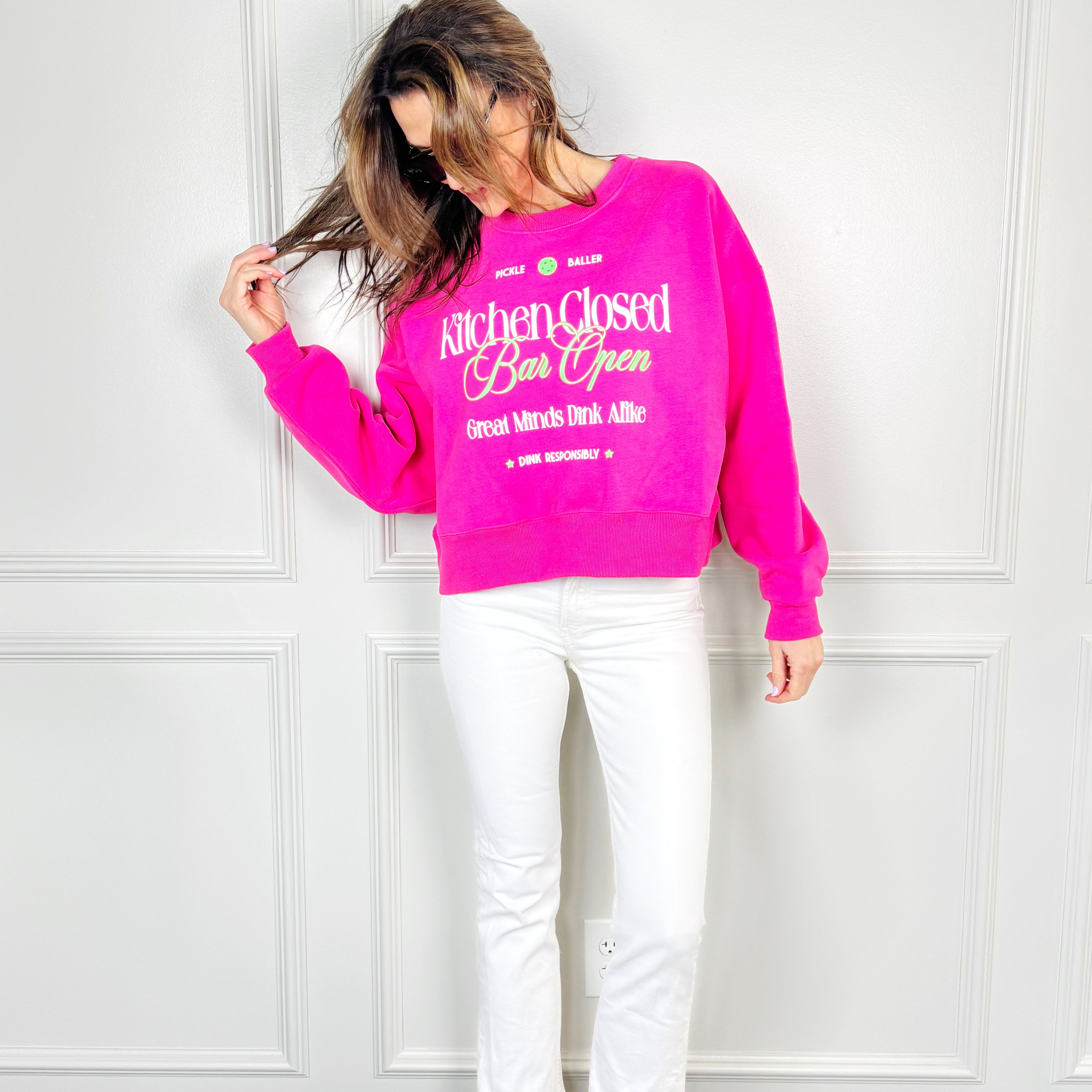 Kitchen Closed Bar Open Crop Sweatshirt